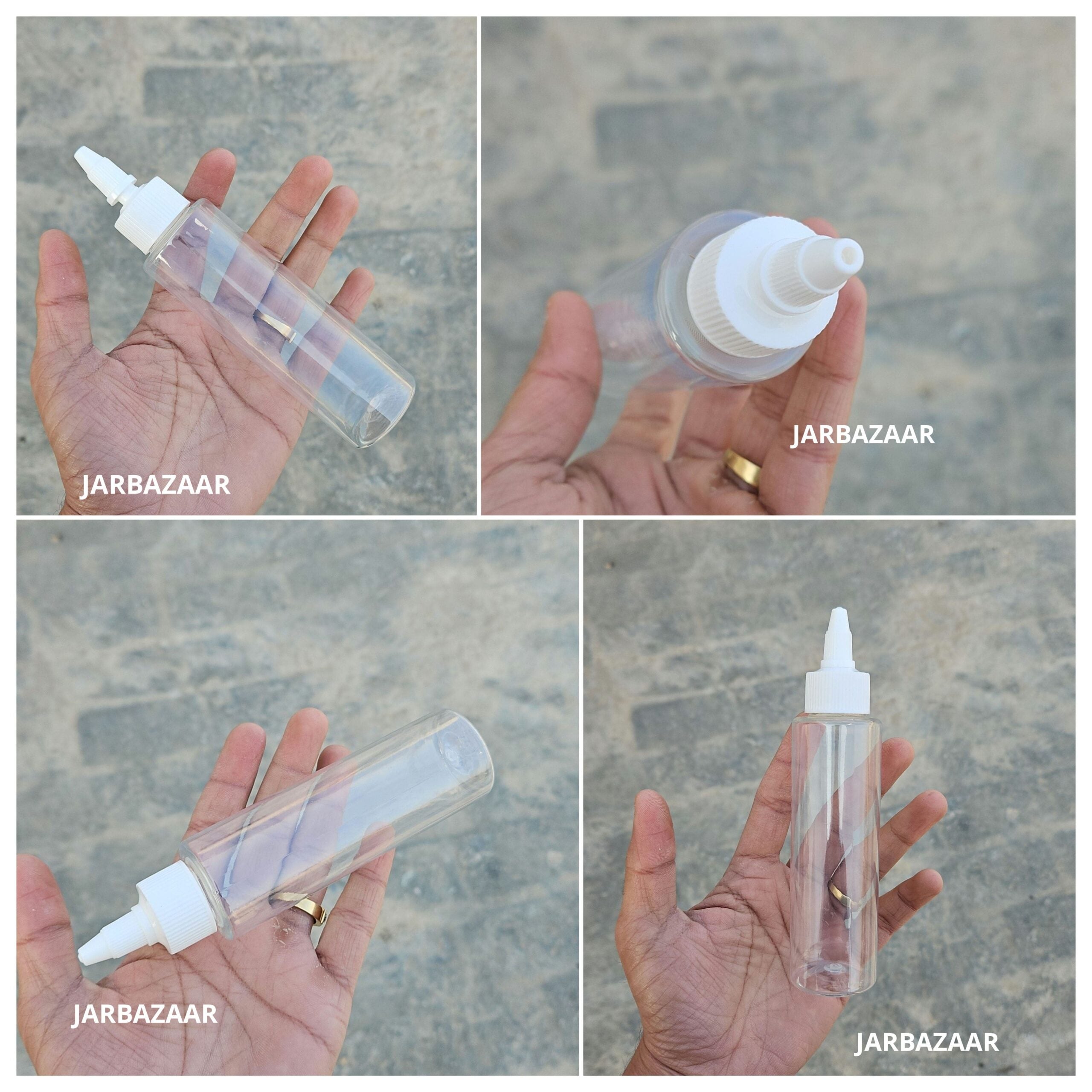 100 ML Sleek Transparent Bottle ( With Oil Nozzel Caps )