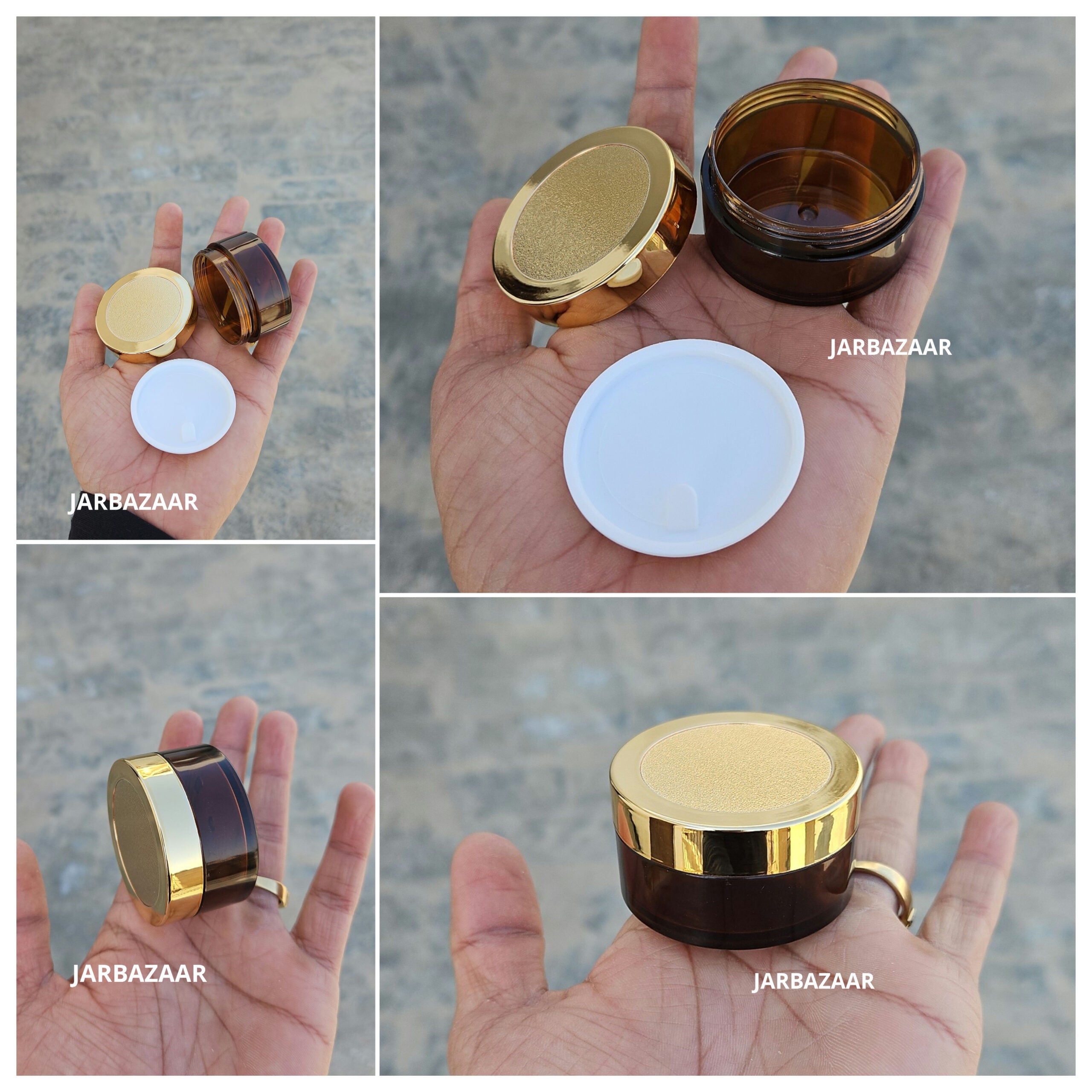 25 Gram Amber Acrylic Sanjar (Golden Cap)