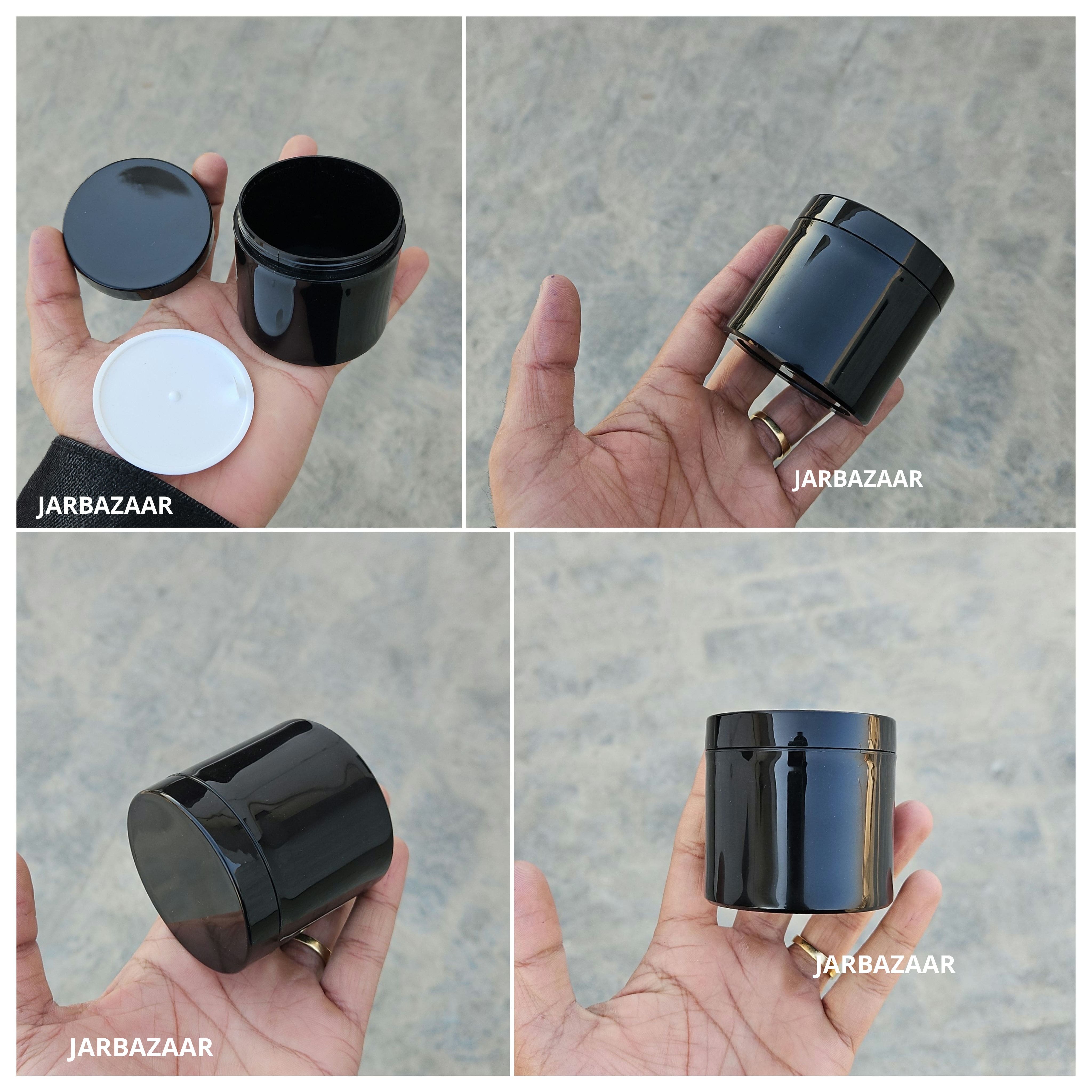 100 Gram Black Plastic Jar