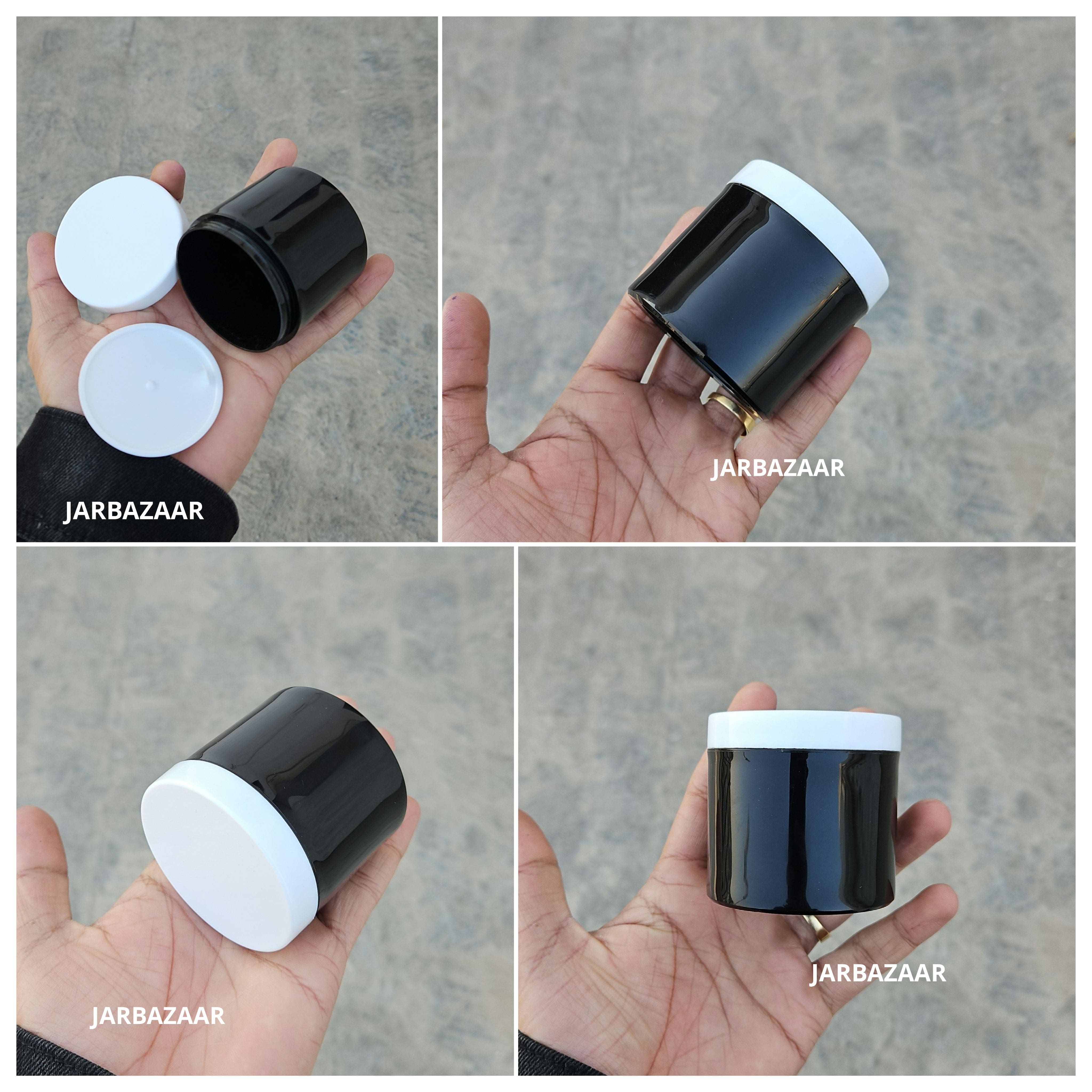 100 Gram Black Plastic Jar