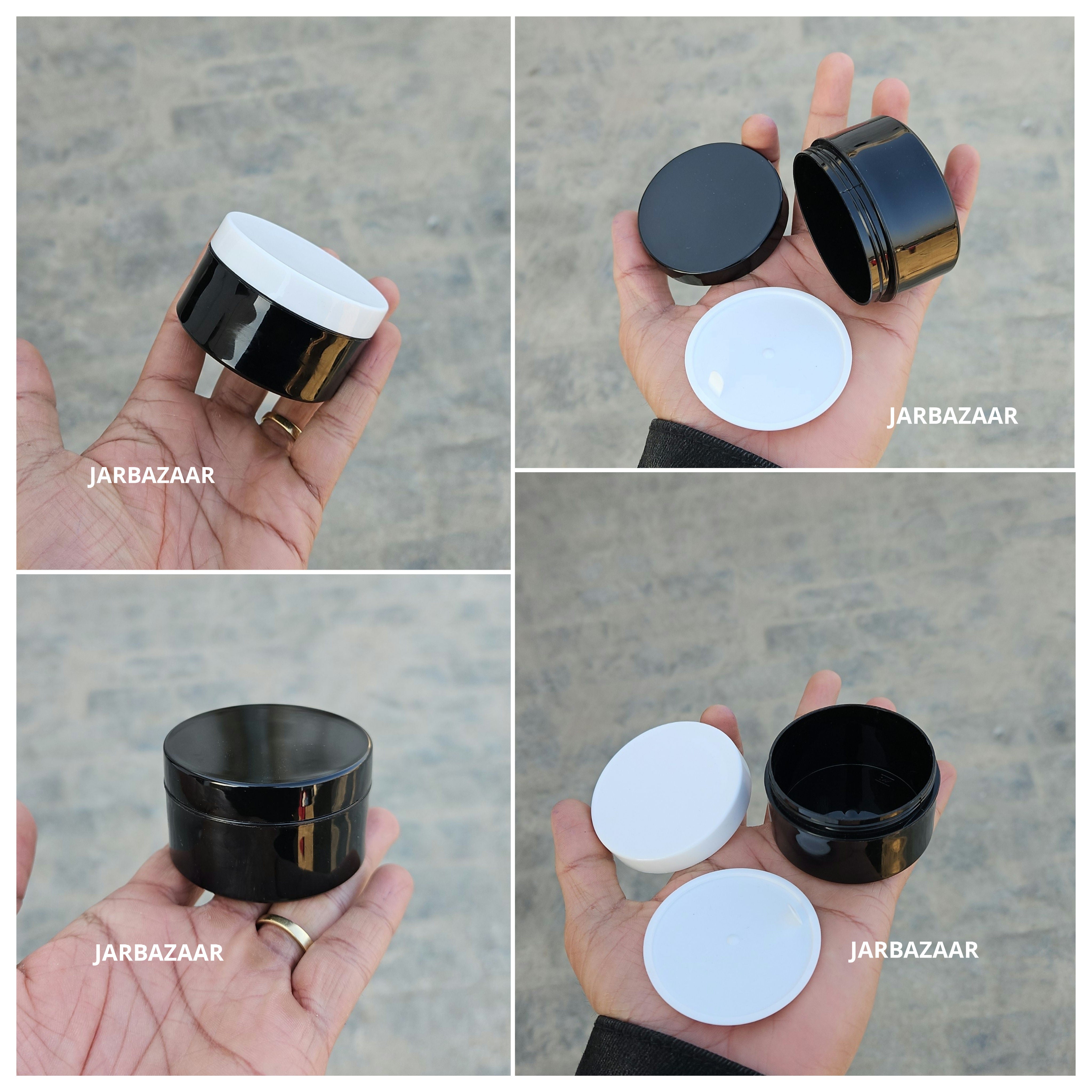 50 Gram Black Plastic Jar