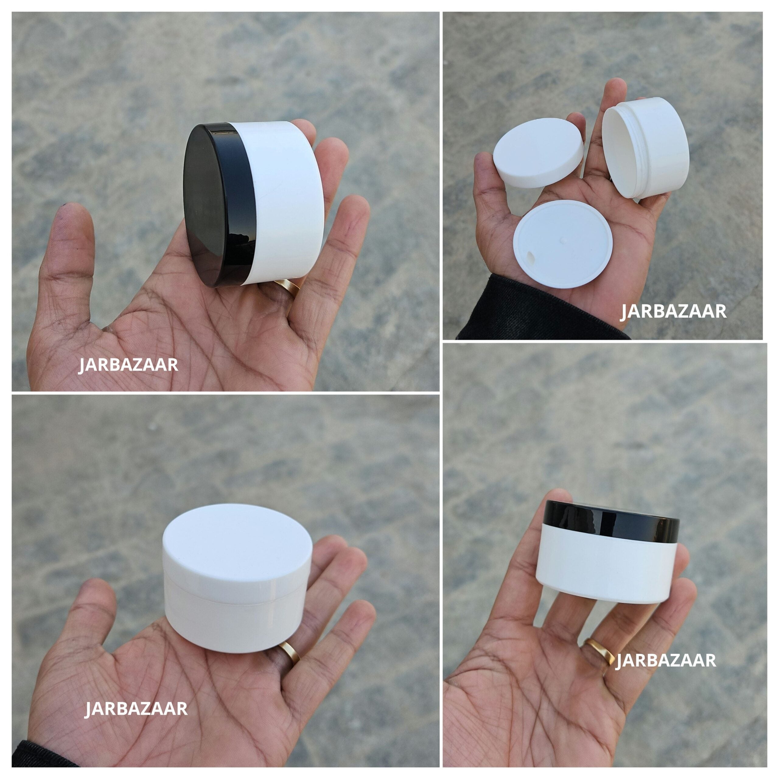 50 Gram White Plastic Jar