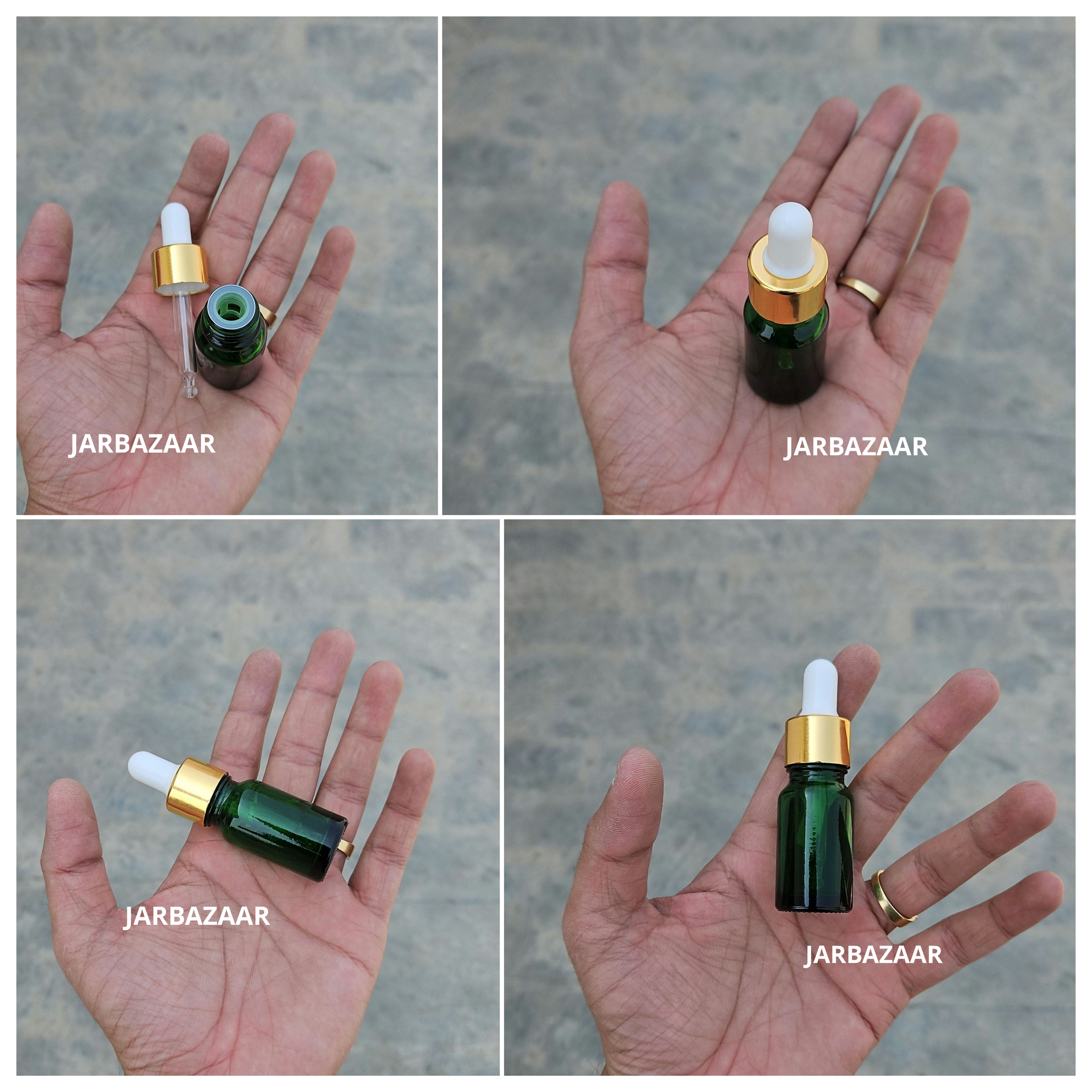 10 ML Green Glass Dropper Bottles