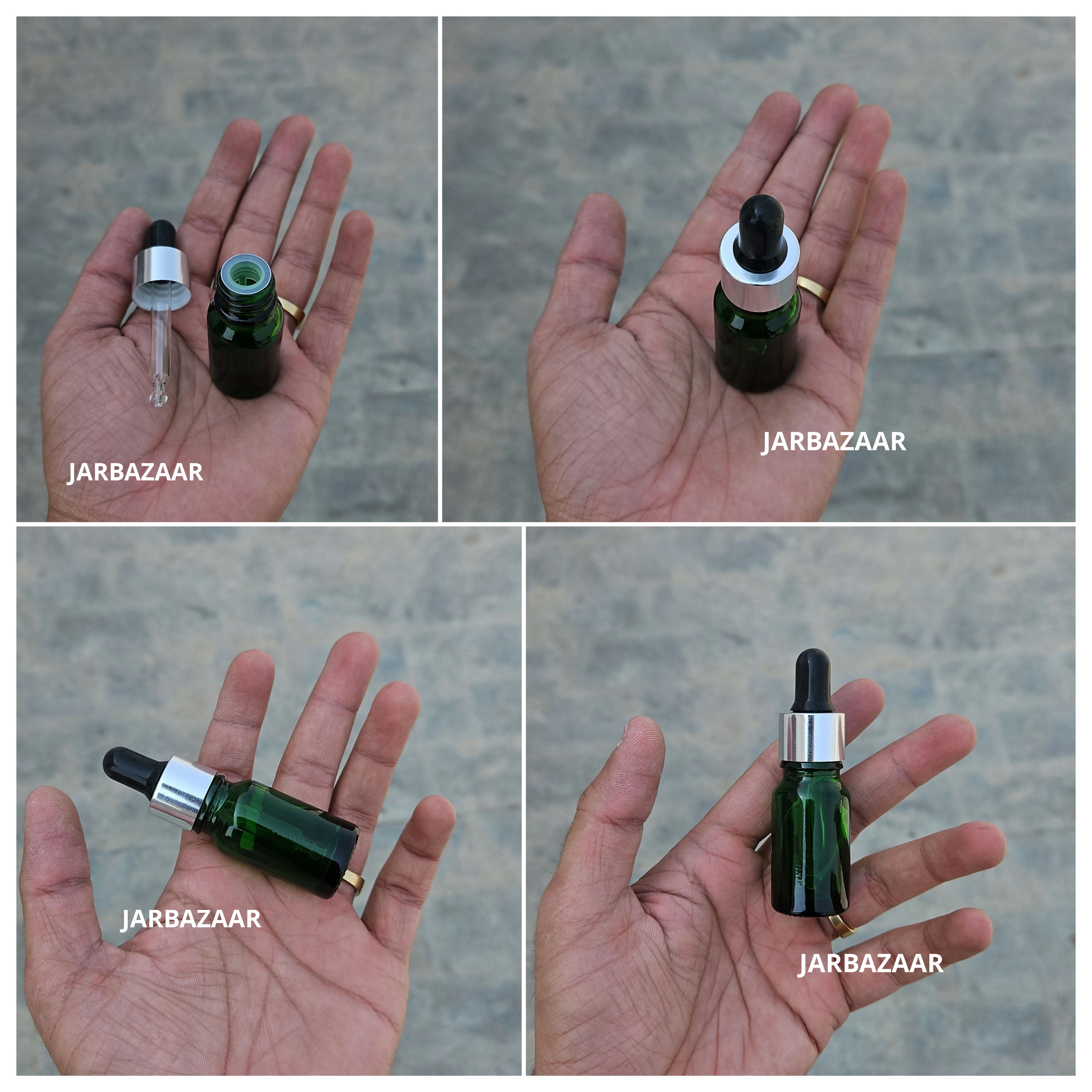 10 ML Green Glass Dropper Bottles