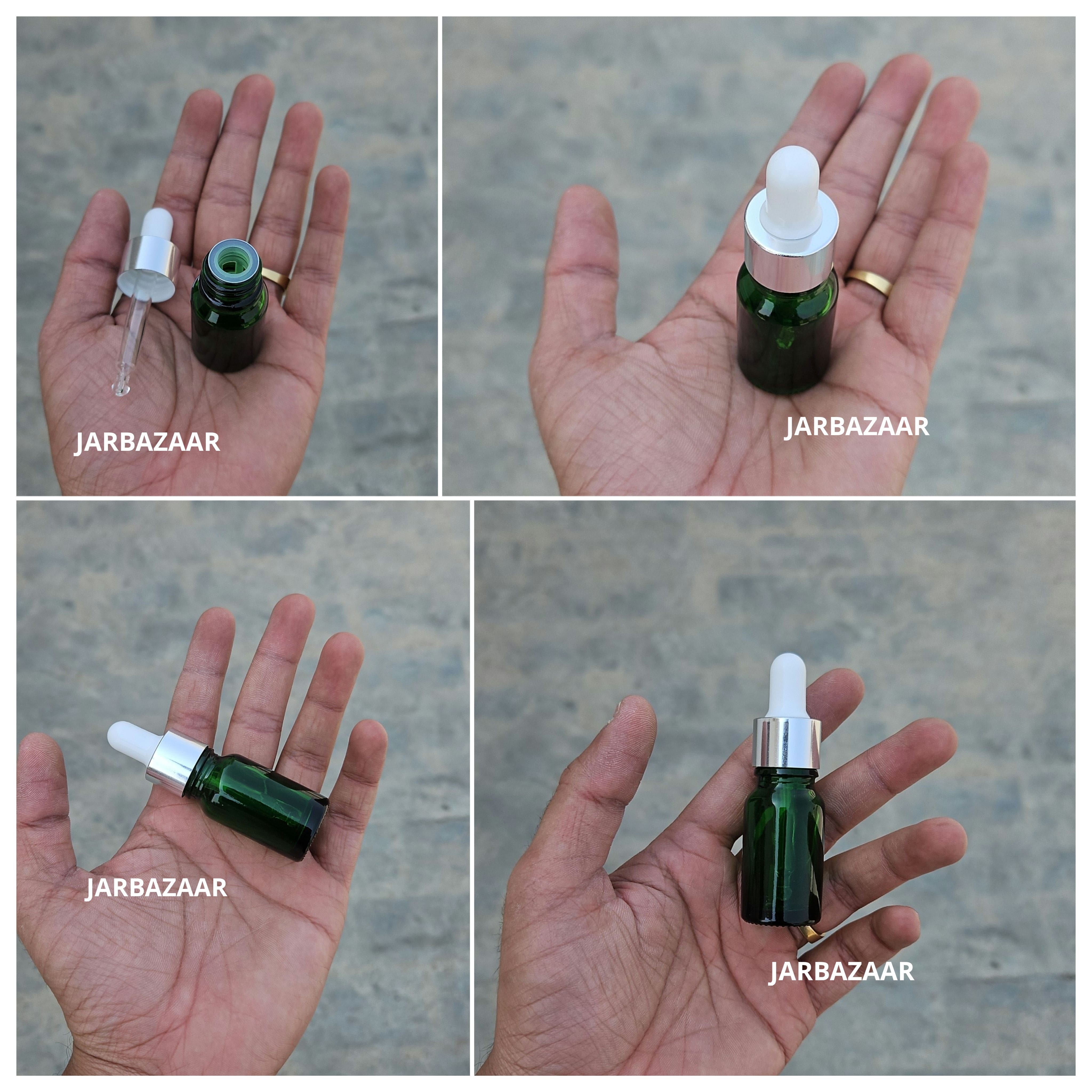 10 ML Green Glass Dropper Bottles