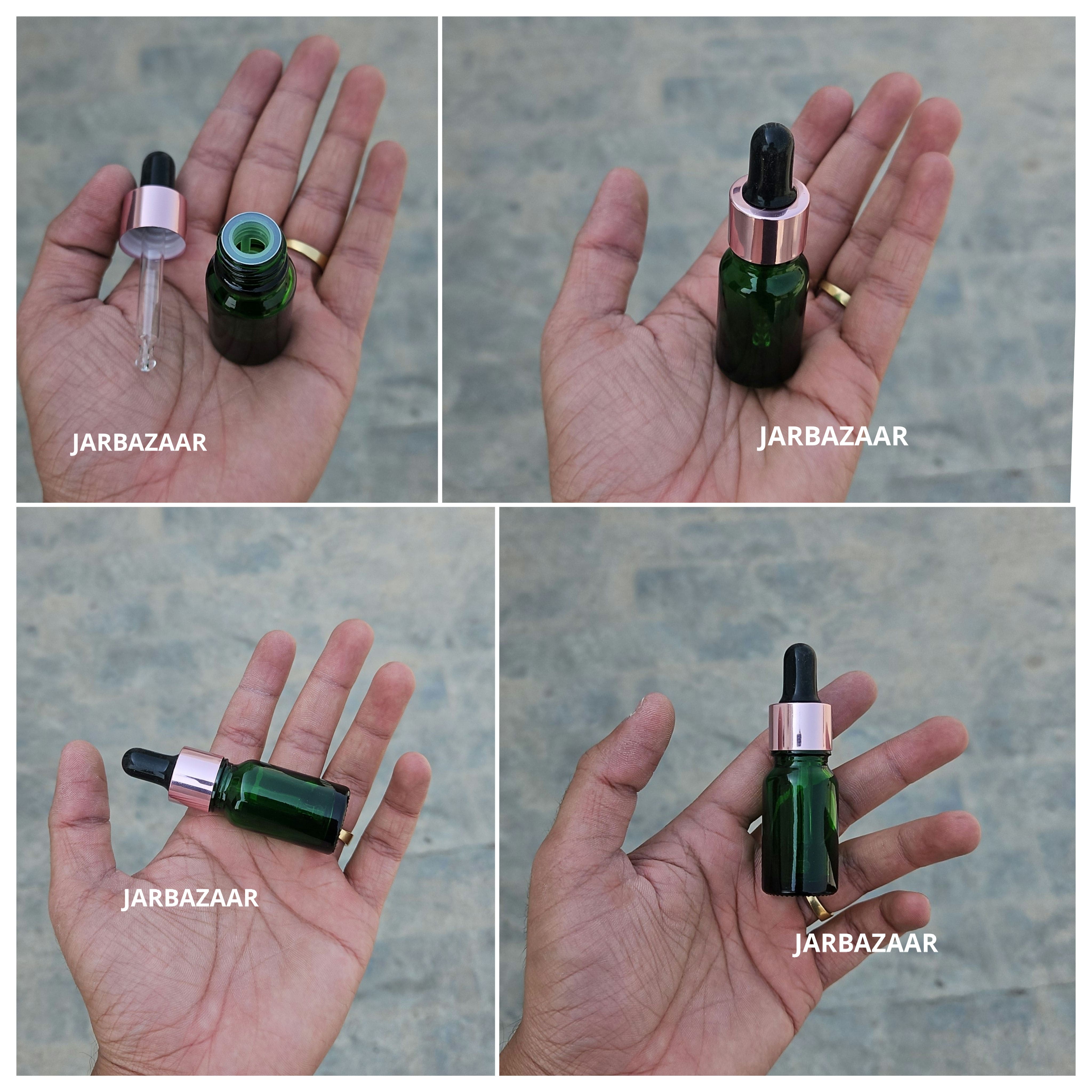 10 ML Green Glass Dropper Bottles
