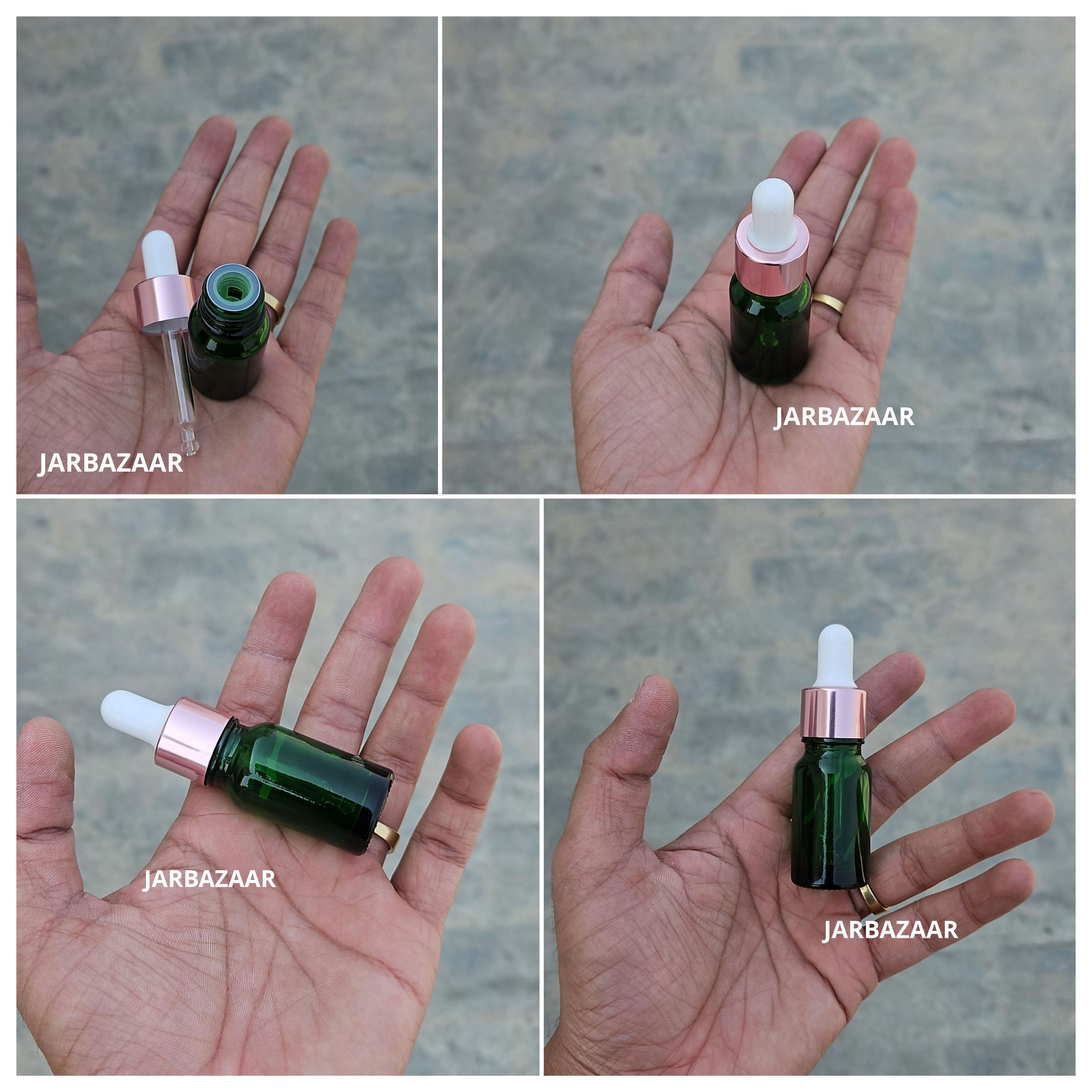10 ML Green Glass Dropper Bottles
