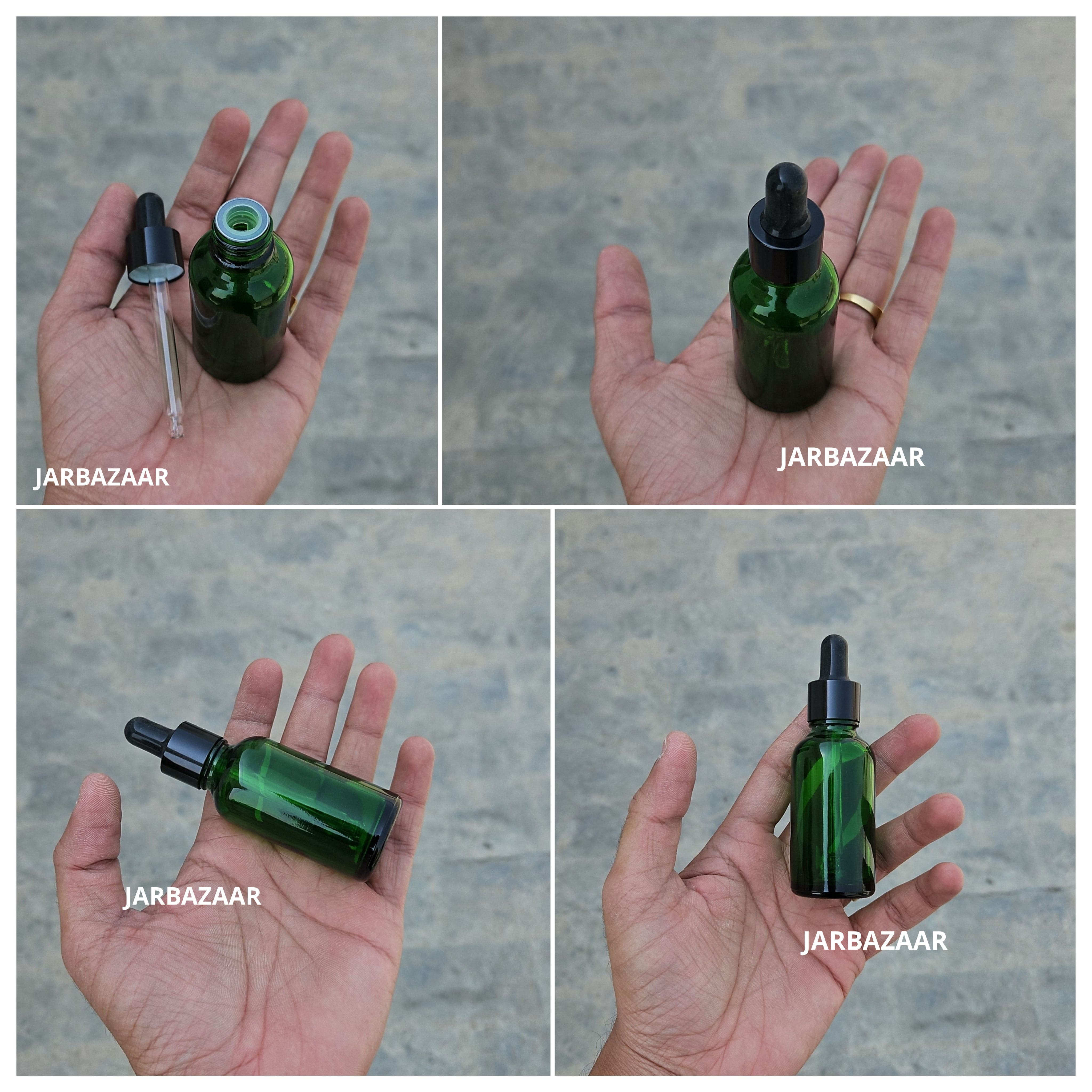 30 ML Green Glass Dropper Bottles
