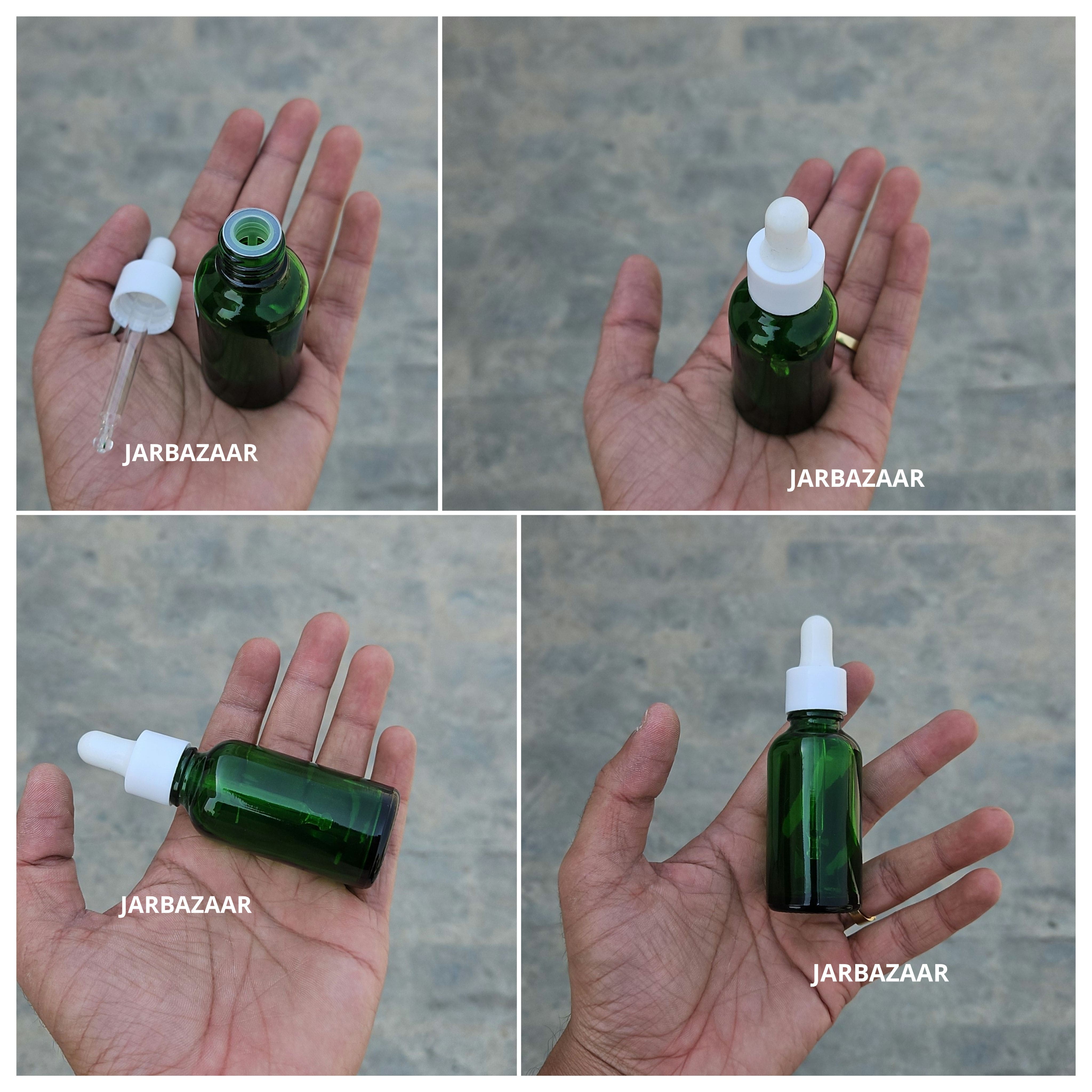 30 ML Green Glass Dropper Bottles