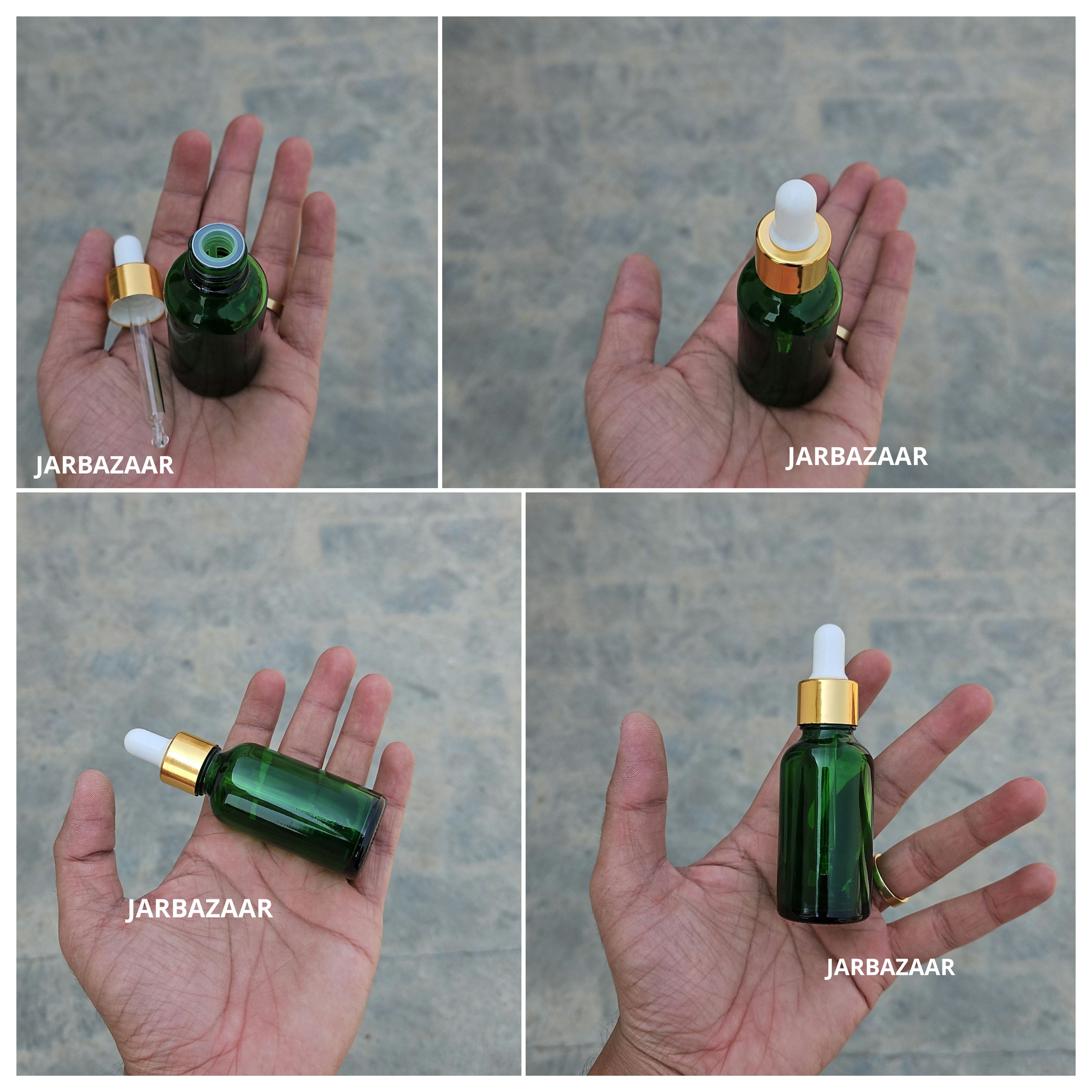 30 ML Green Glass Dropper Bottles