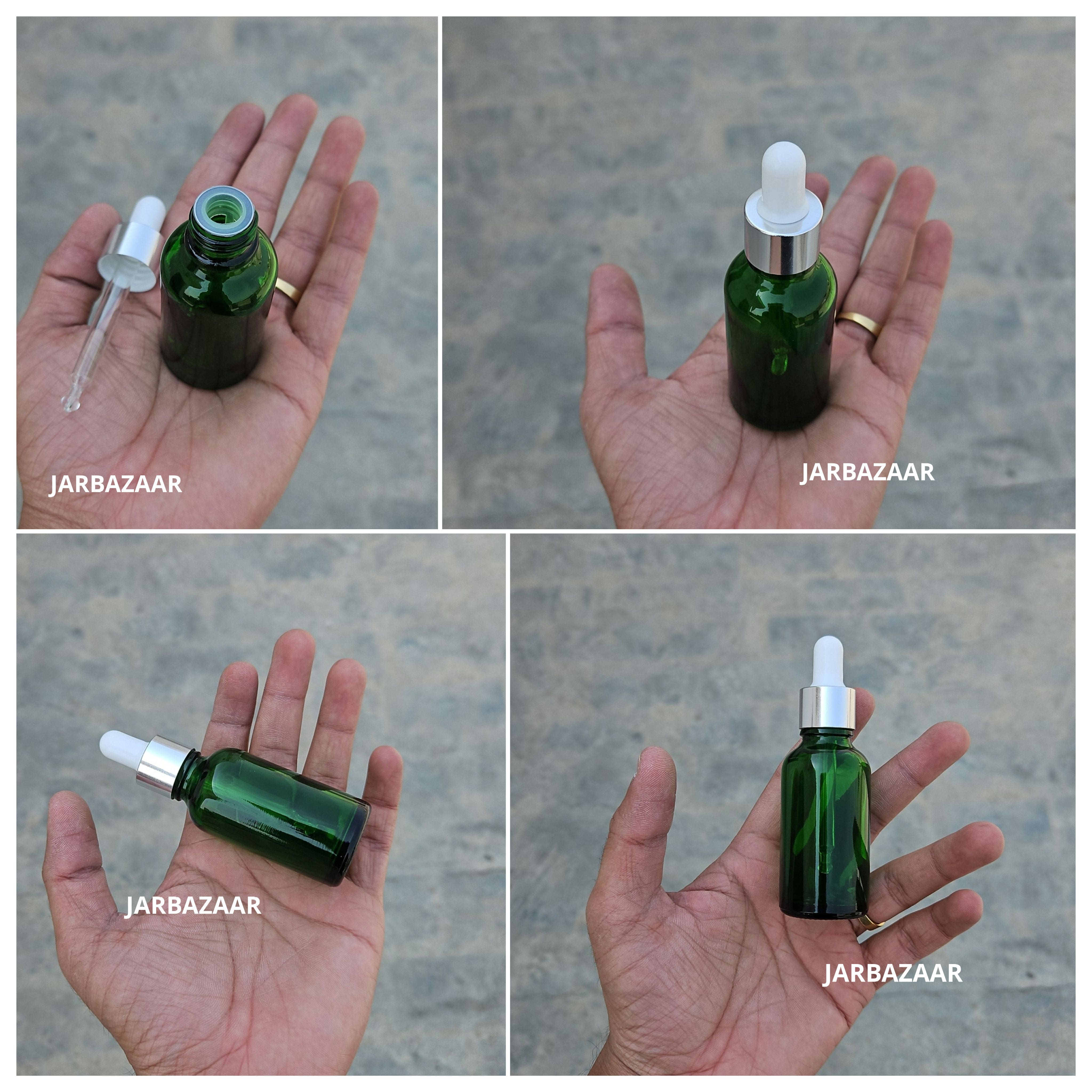 30 ML Green Glass Dropper Bottles