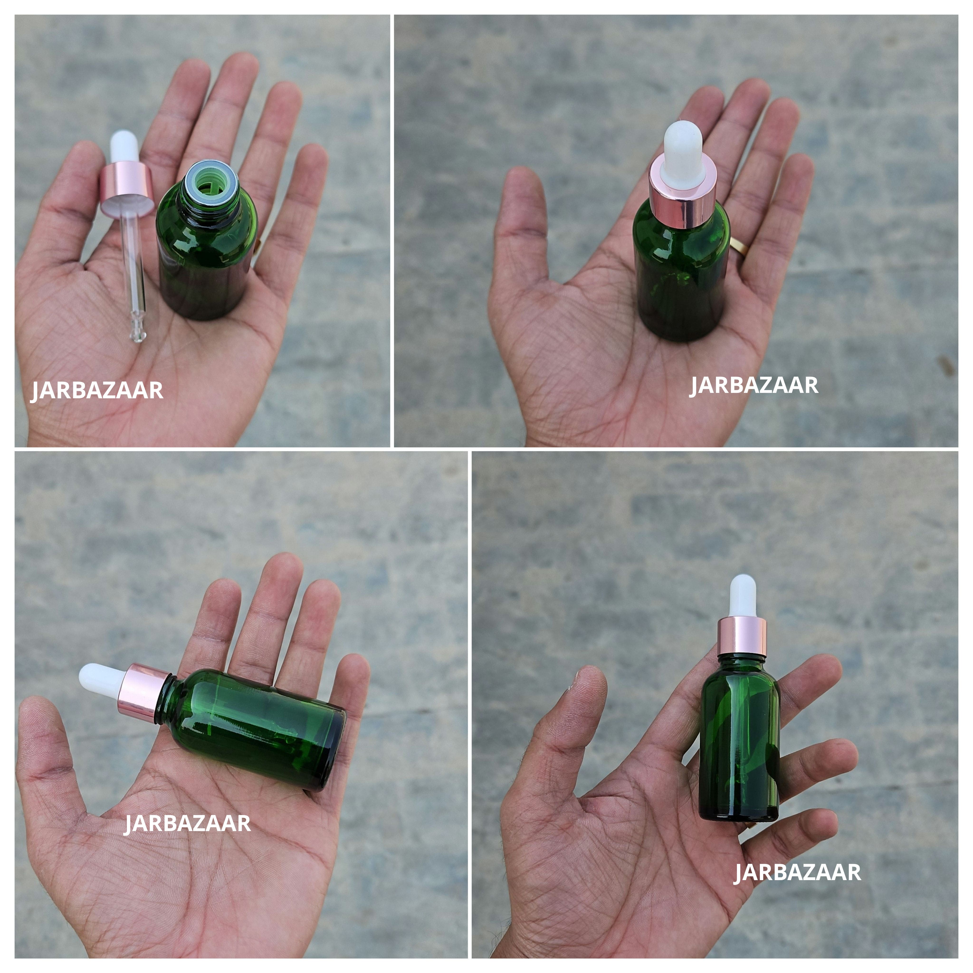 30 ML Green Glass Dropper Bottles