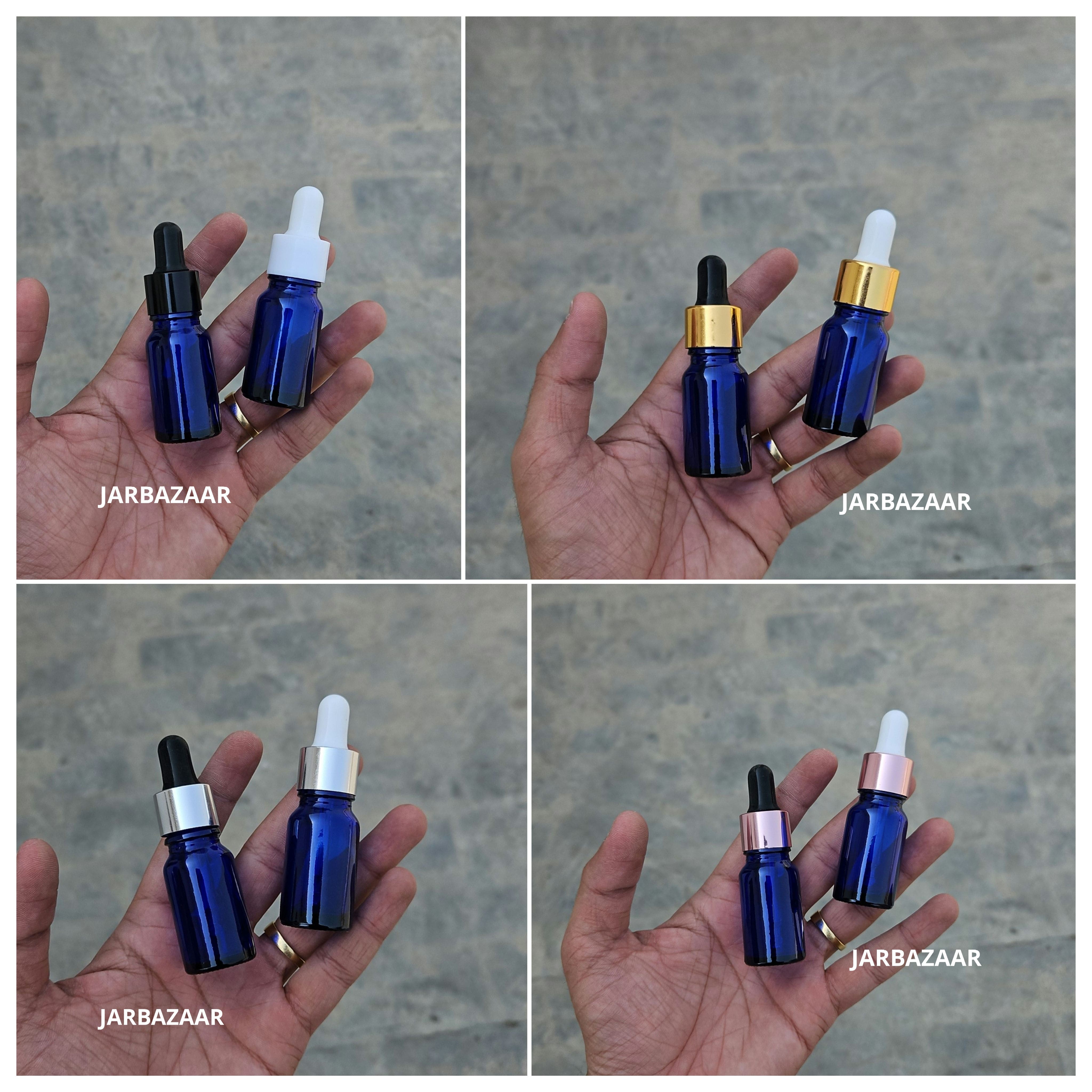 10 ML Blue Glass Dropper Bottles