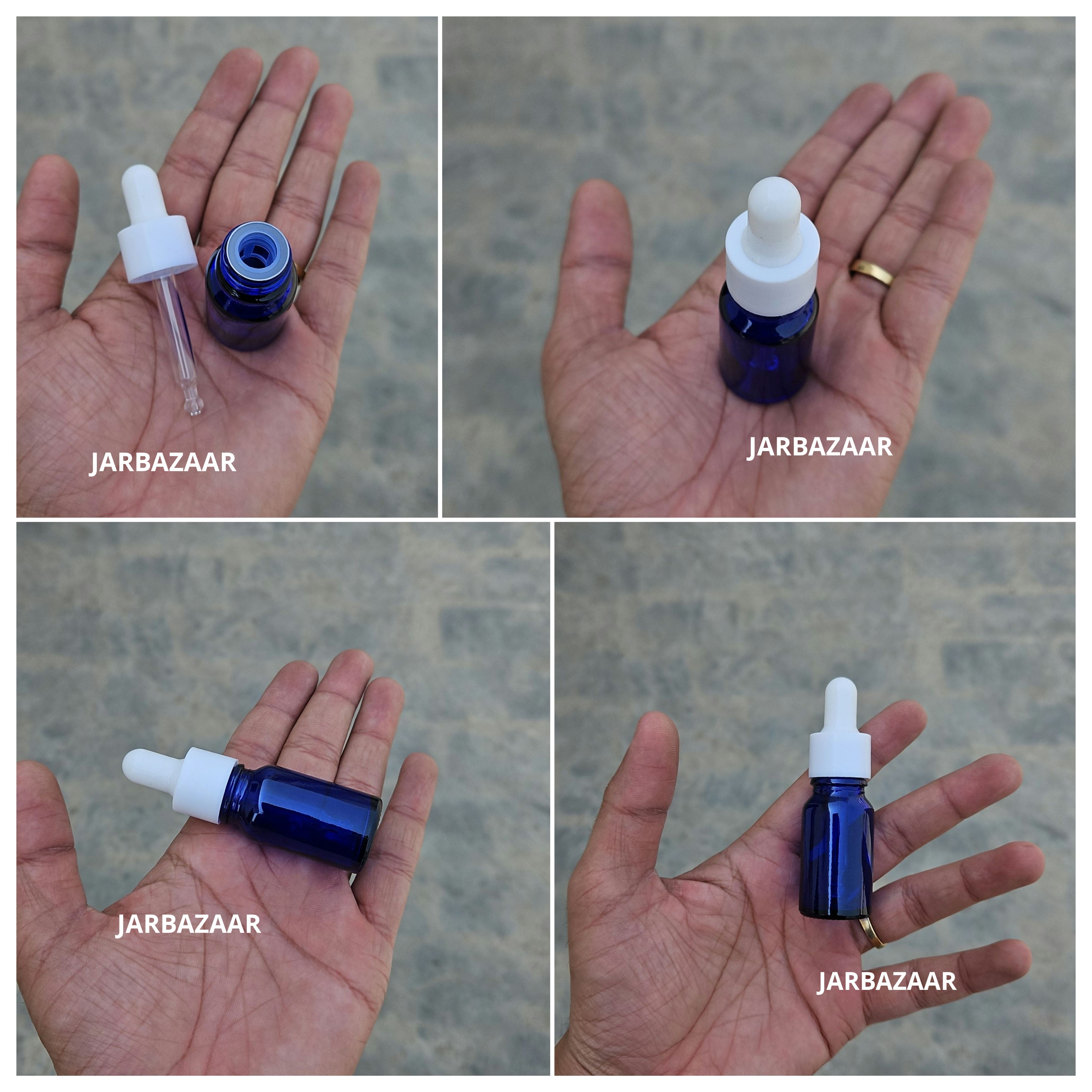 10 ML Blue Glass Dropper Bottles
