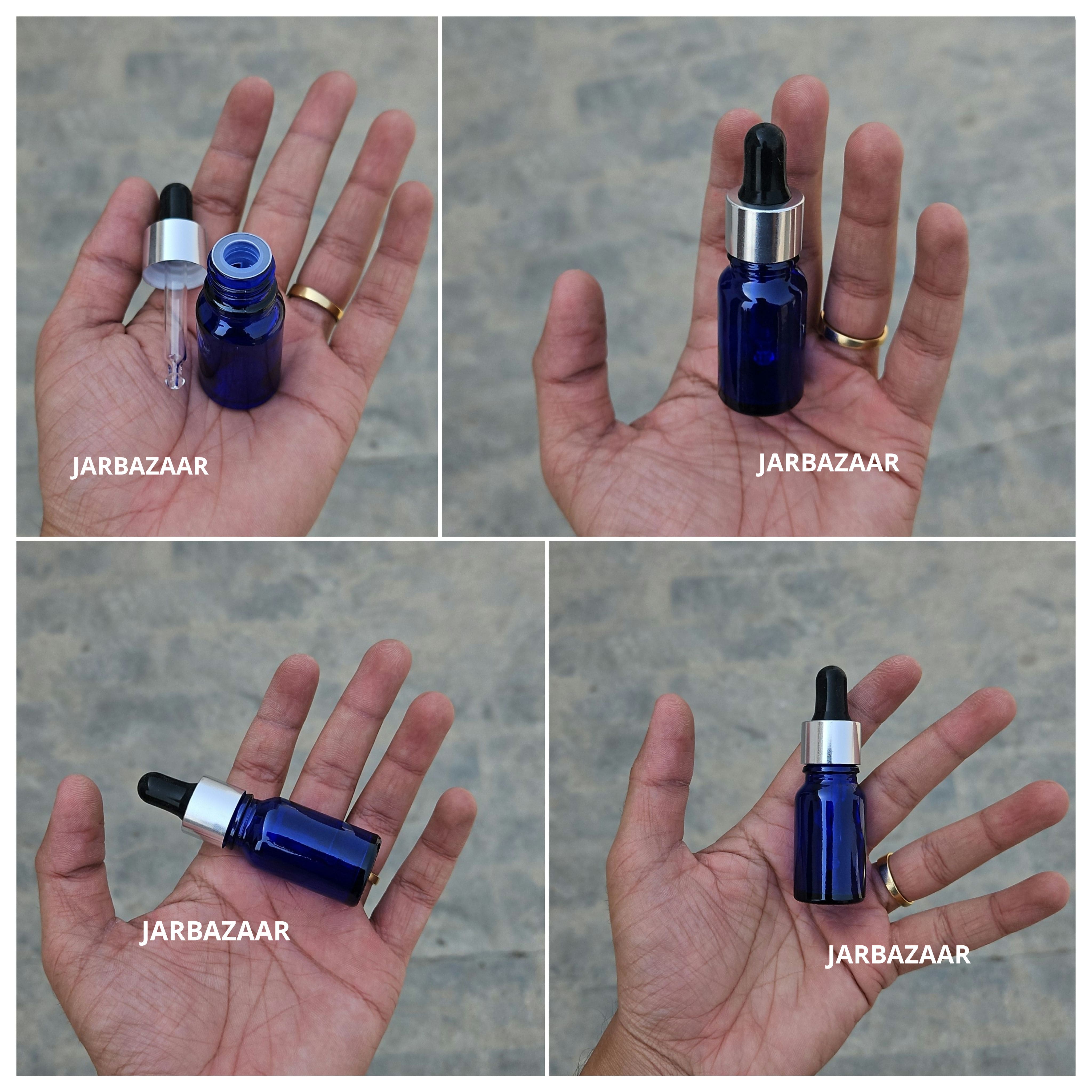 10 ML Blue Glass Dropper Bottles