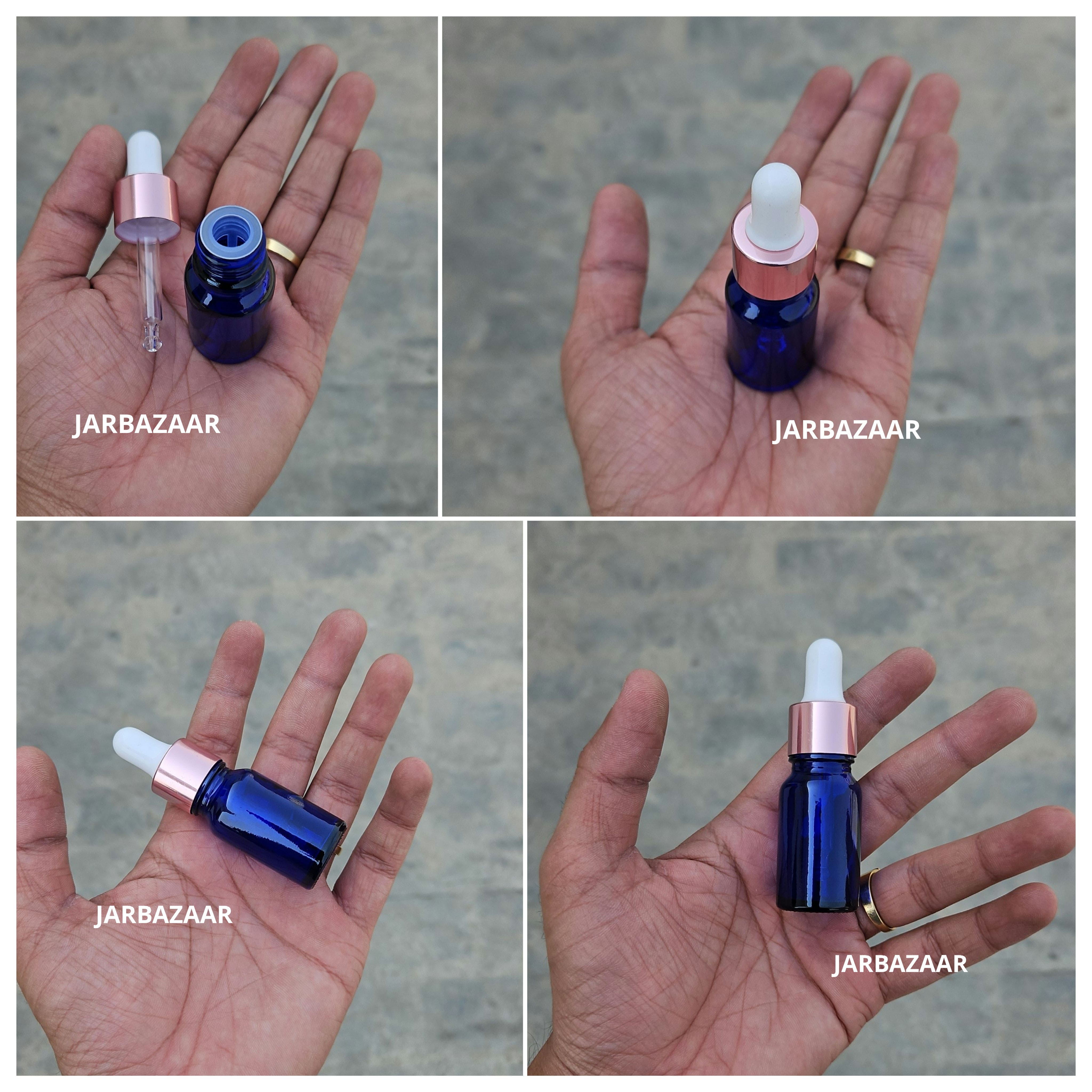 10 ML Blue Glass Dropper Bottles