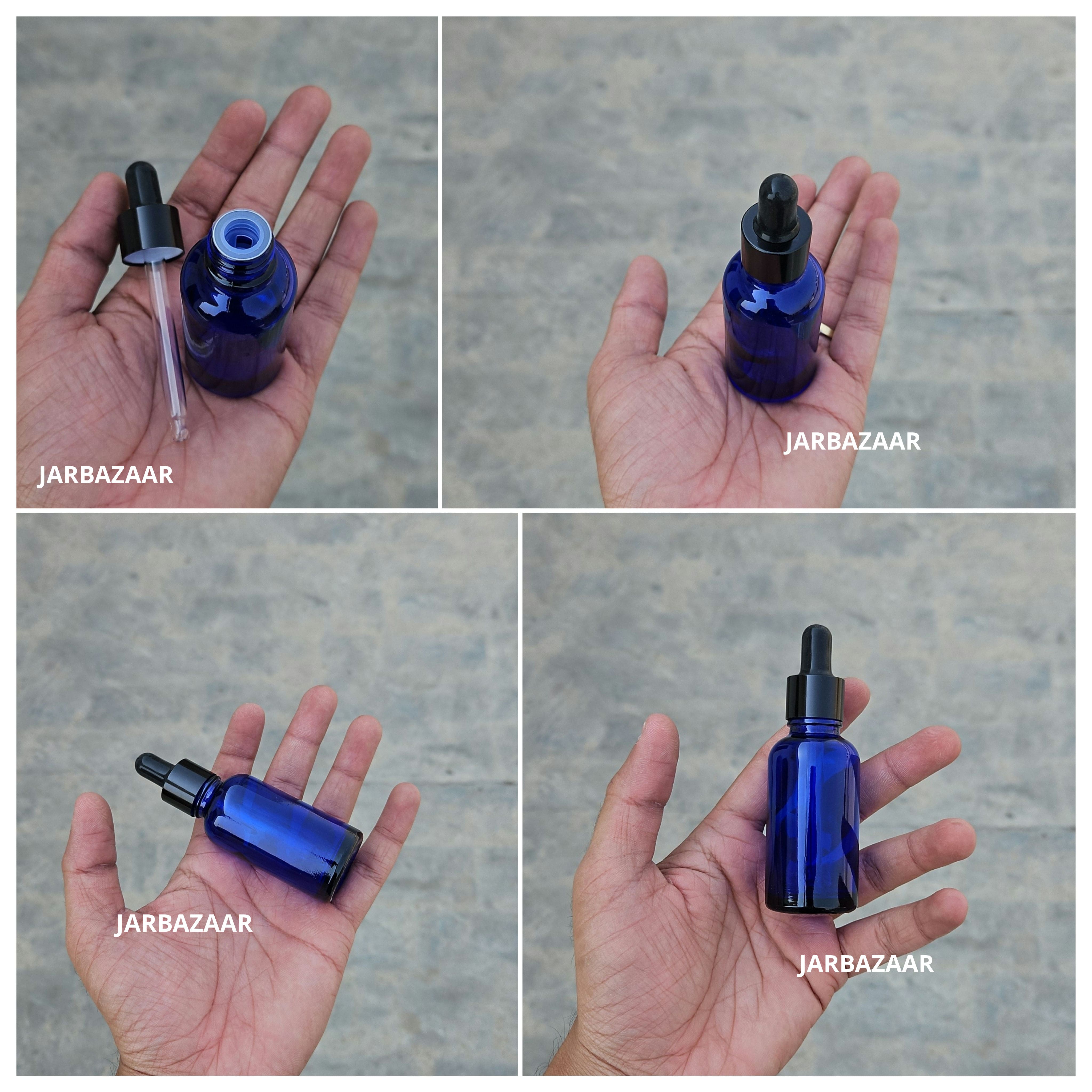 30 ML Blue Glass Dropper Bottles