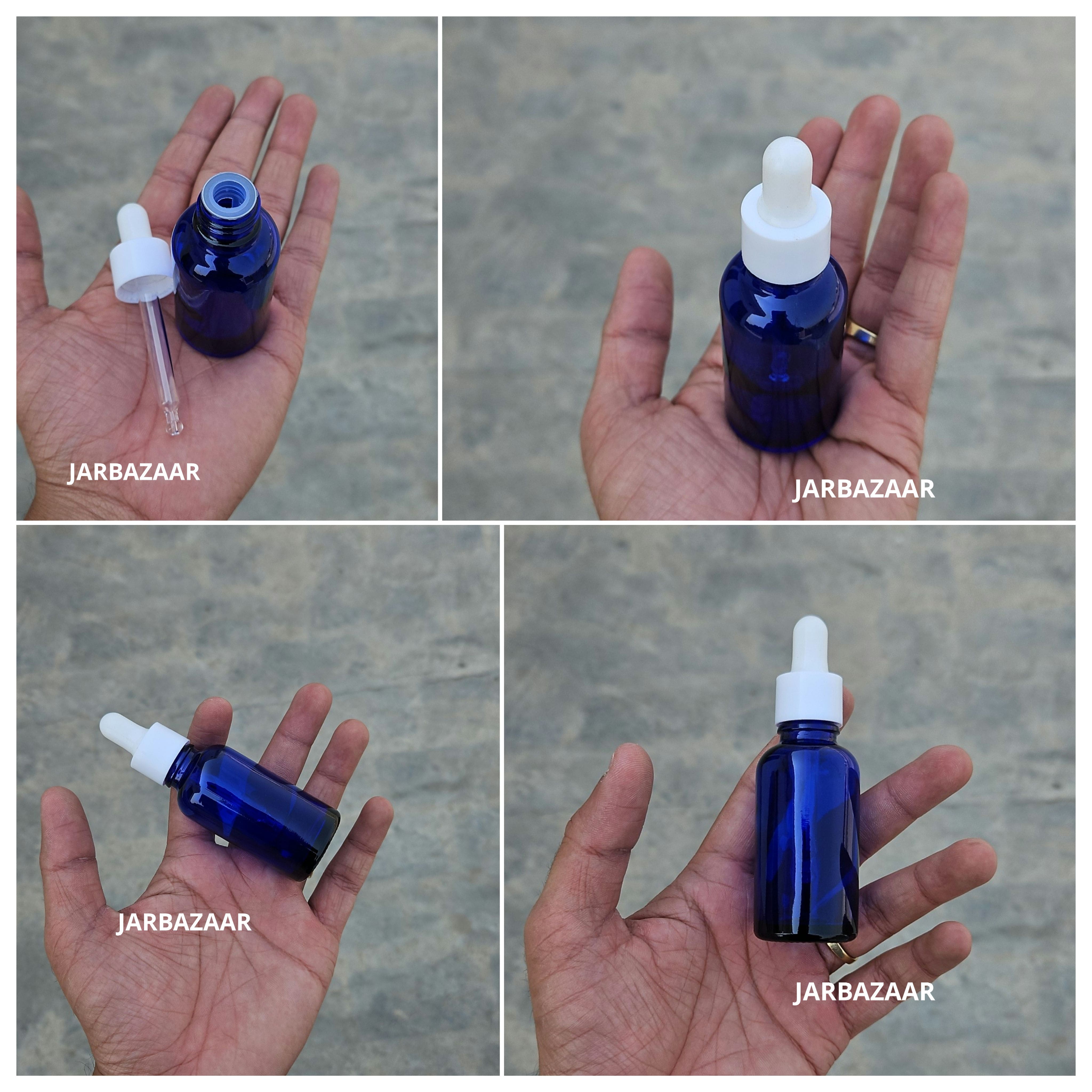 30 ML Blue Glass Dropper Bottles