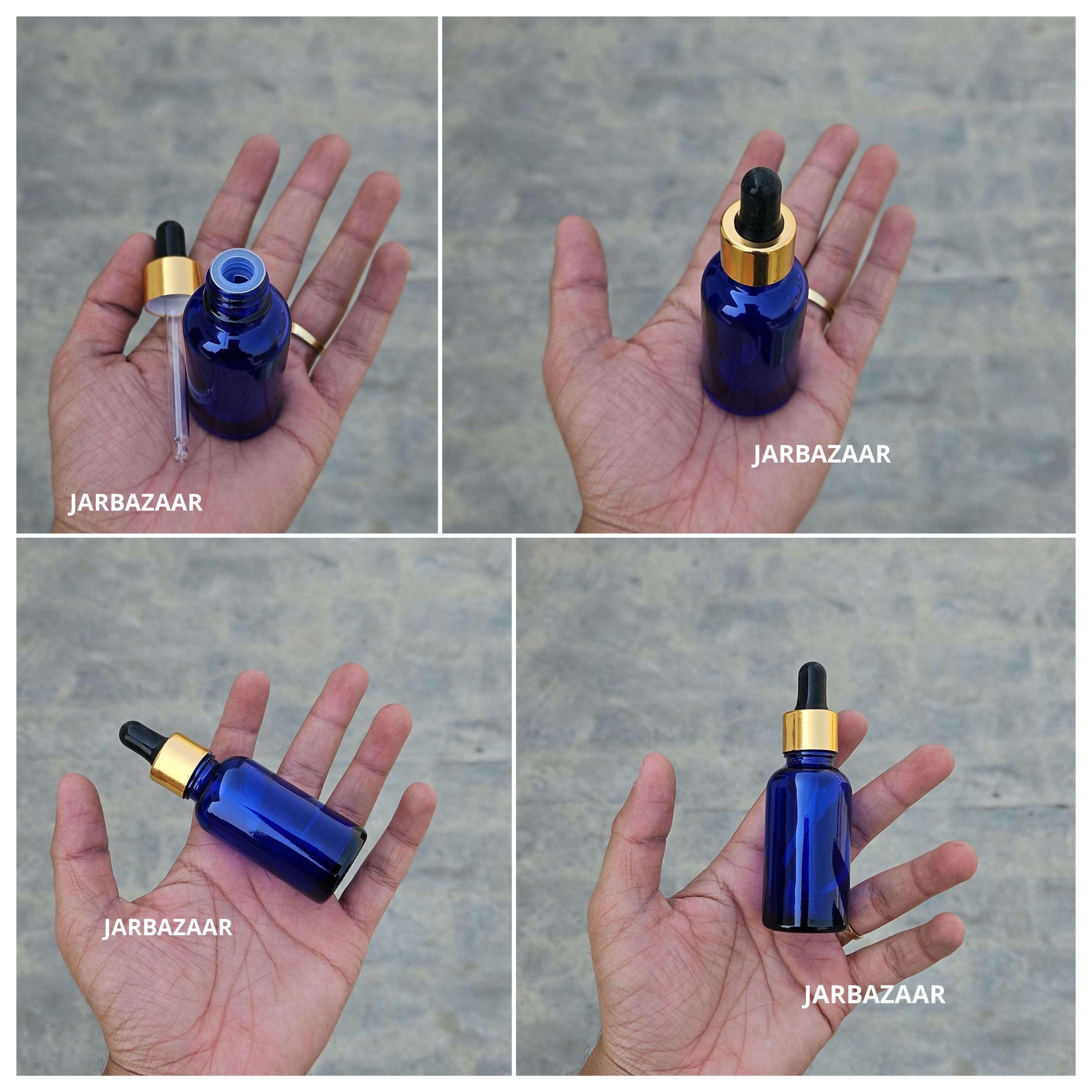 30 ML Blue Glass Dropper Bottles