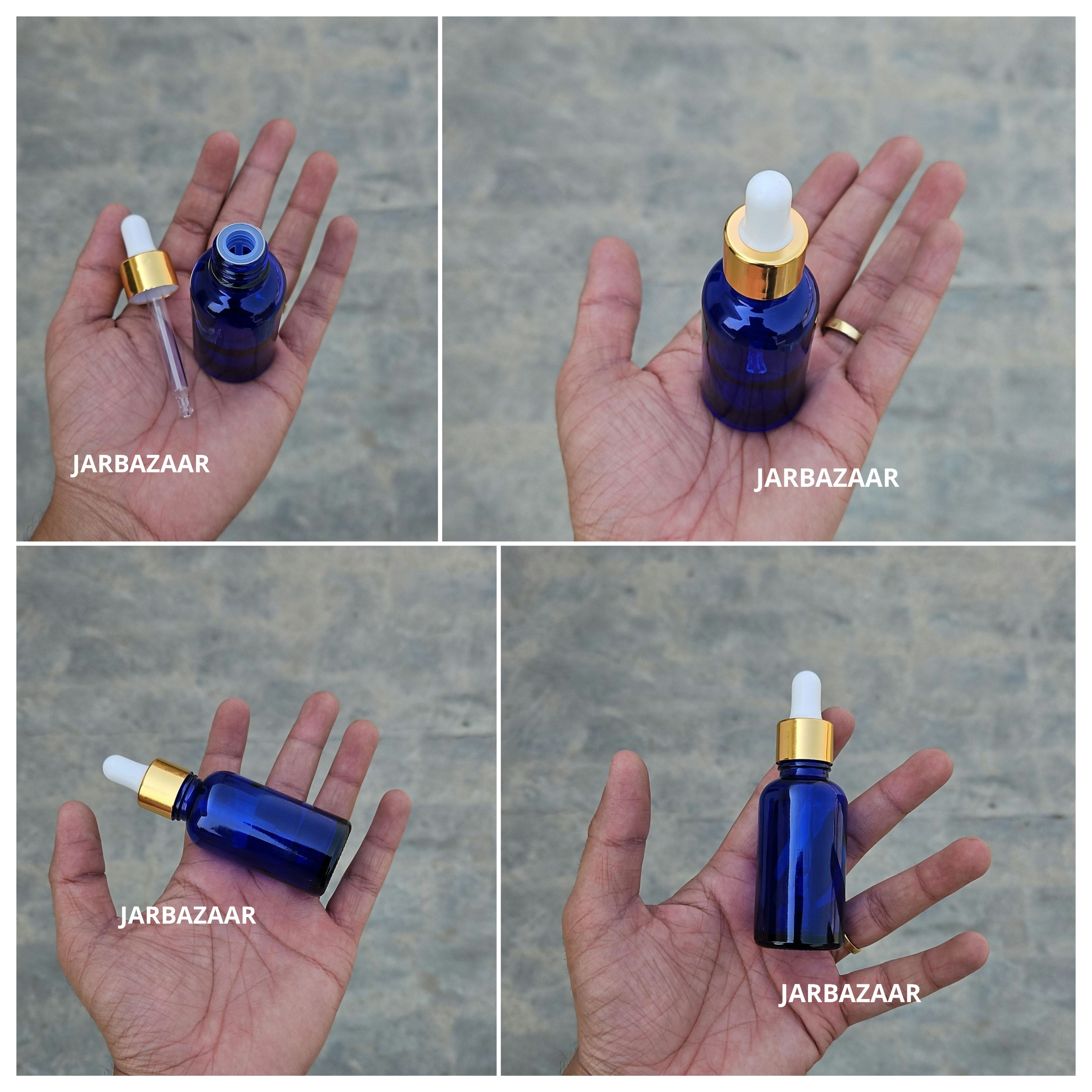 30 ML Blue Glass Dropper Bottles