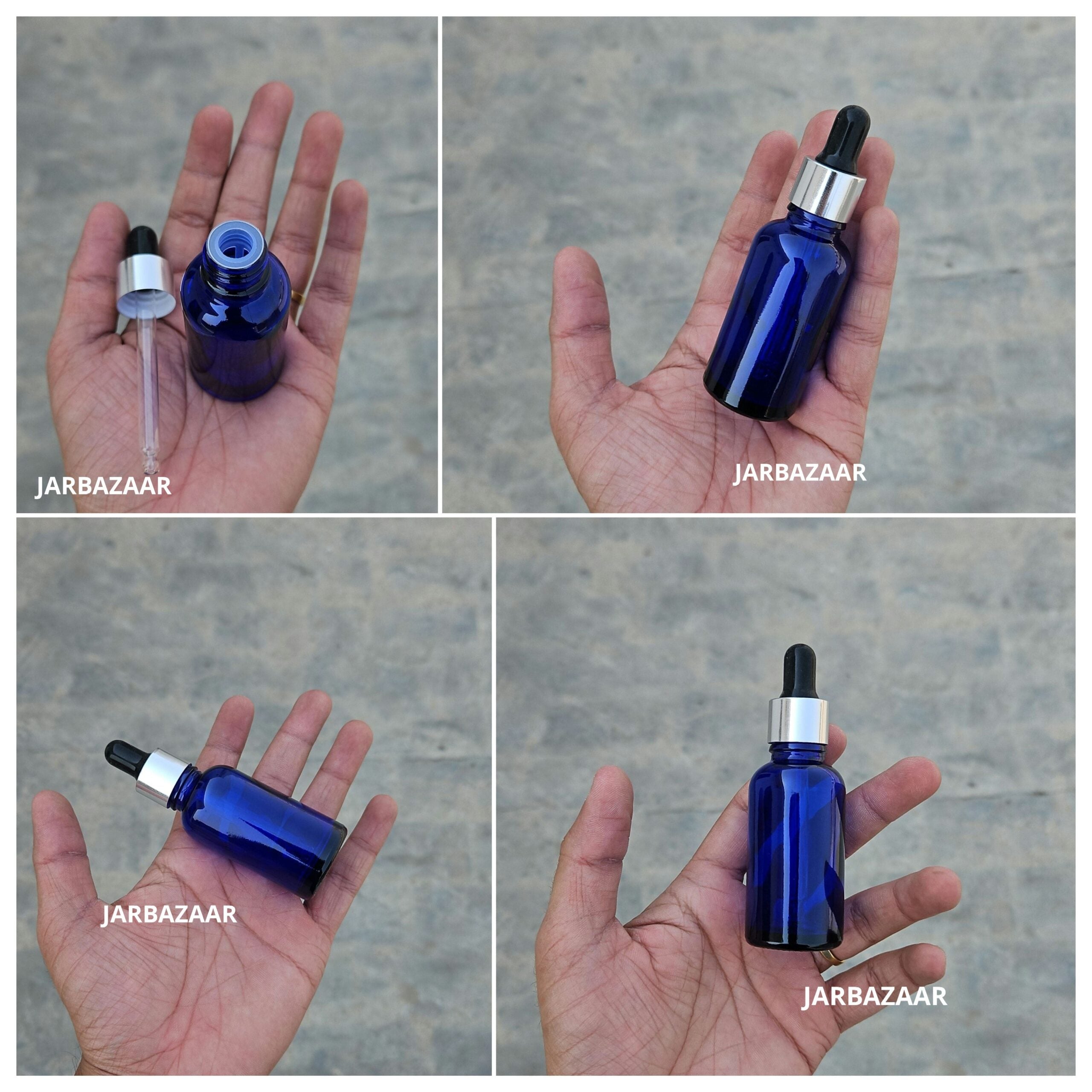 30 ML Blue Glass Dropper Bottles