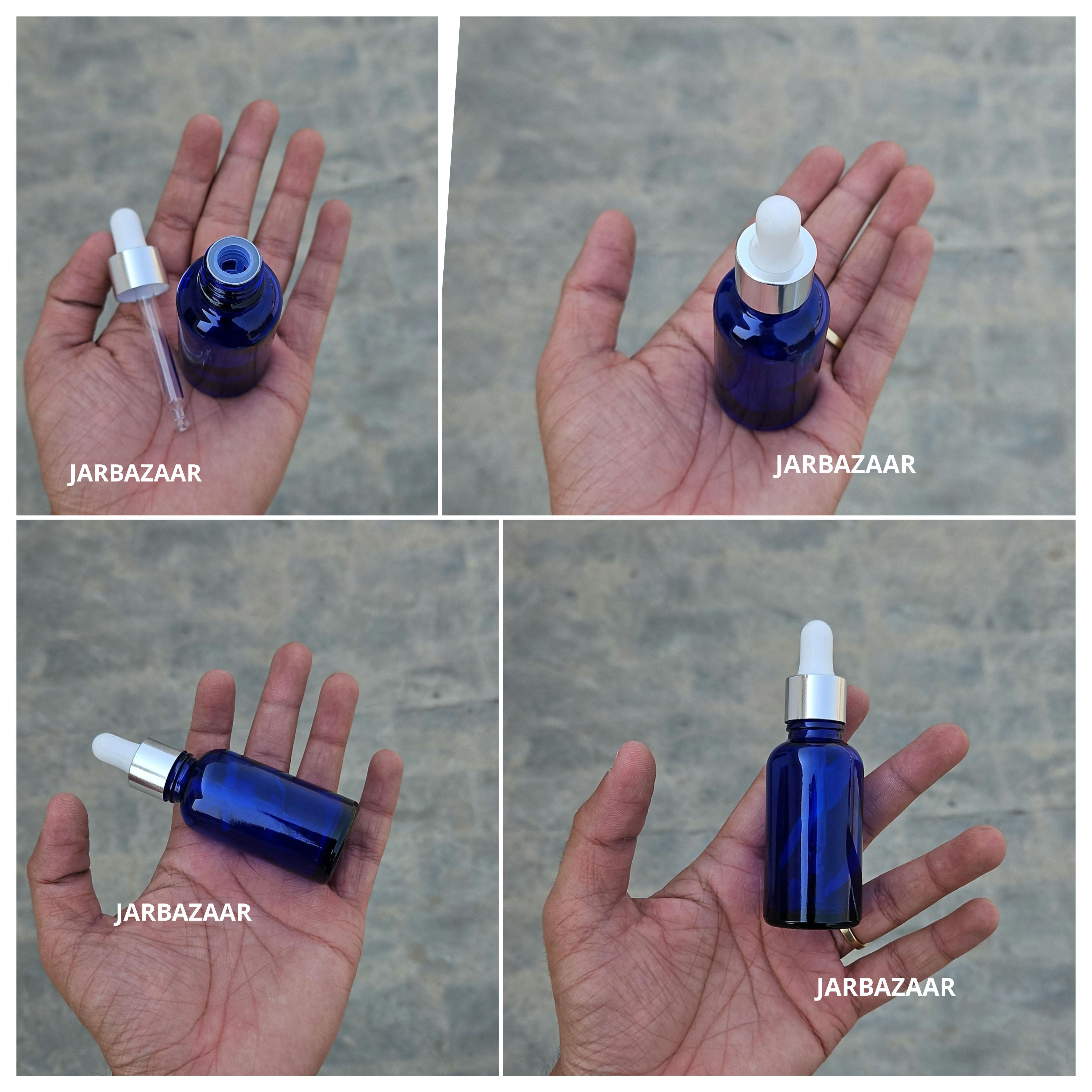 30 ML Blue Glass Dropper Bottles