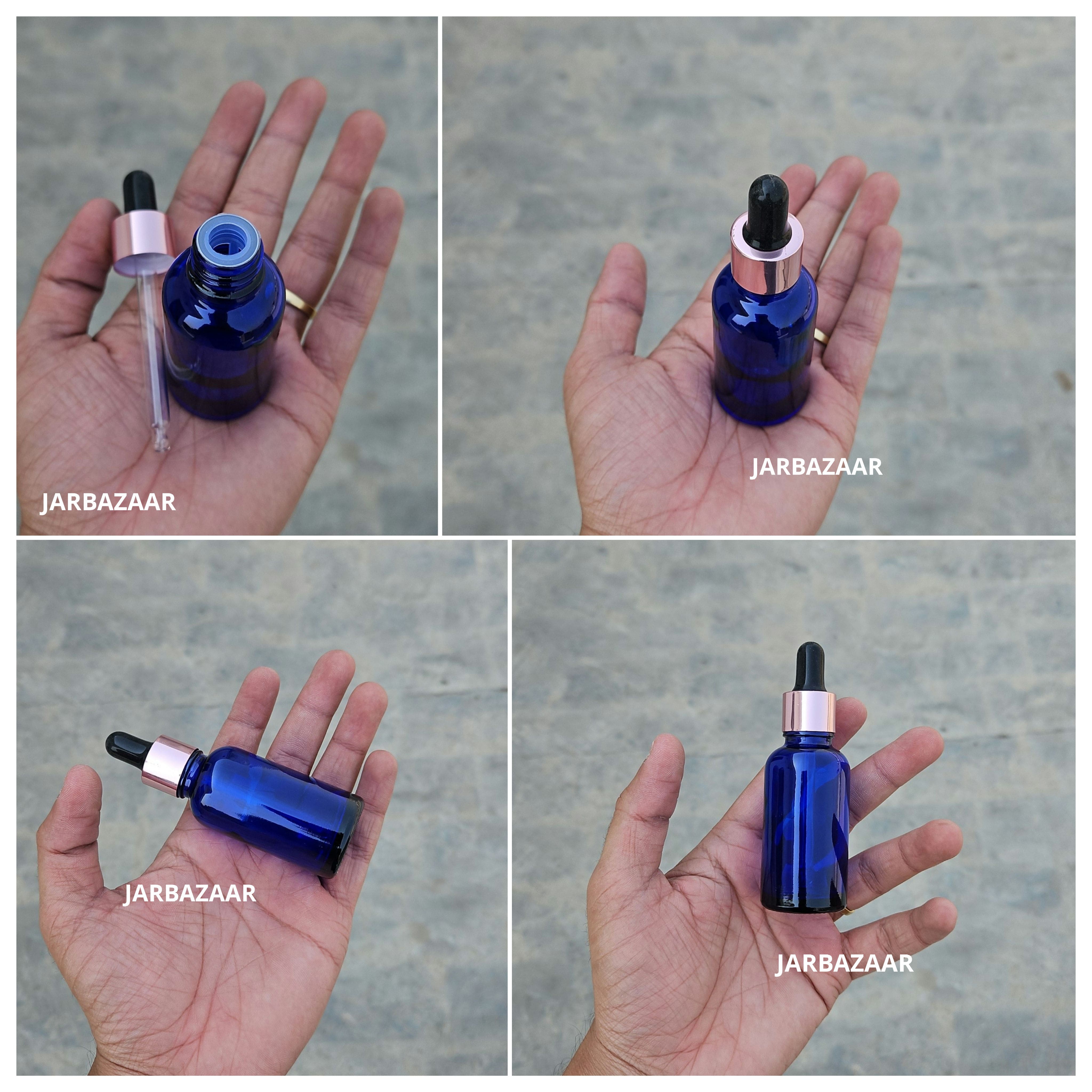 30 ML Blue Glass Dropper Bottles