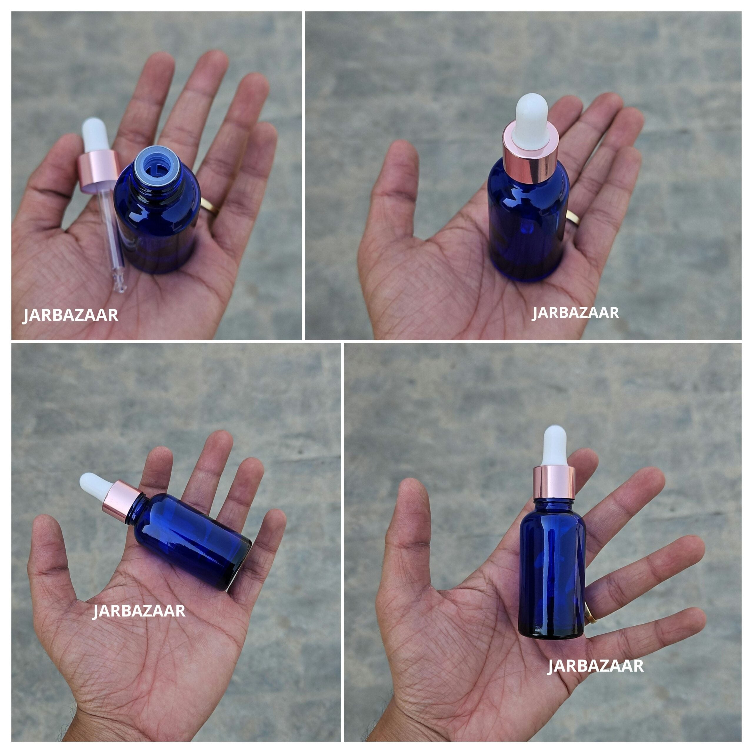 30 ML Blue Glass Dropper Bottles