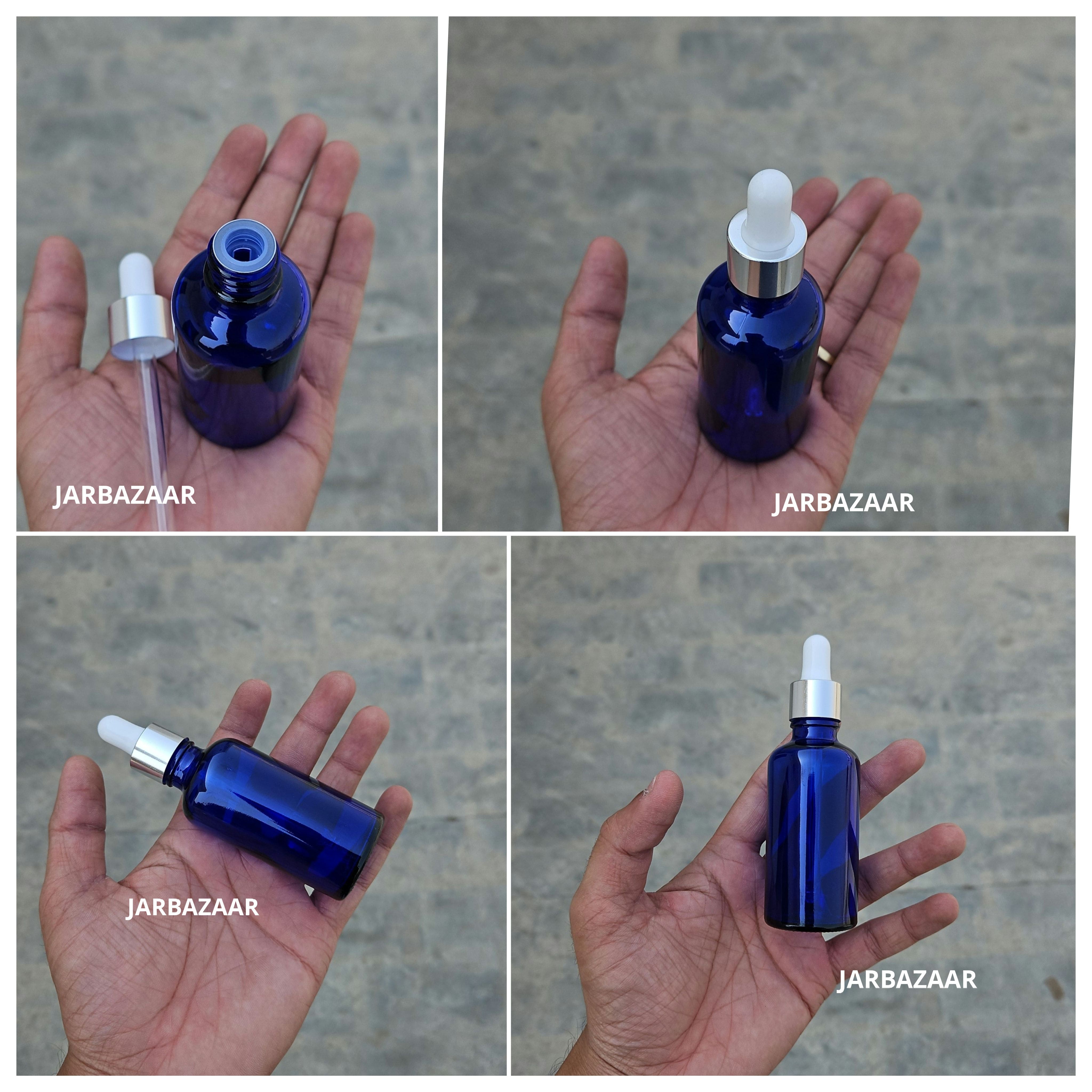 50 ML Blue Glass Dropper Bottles