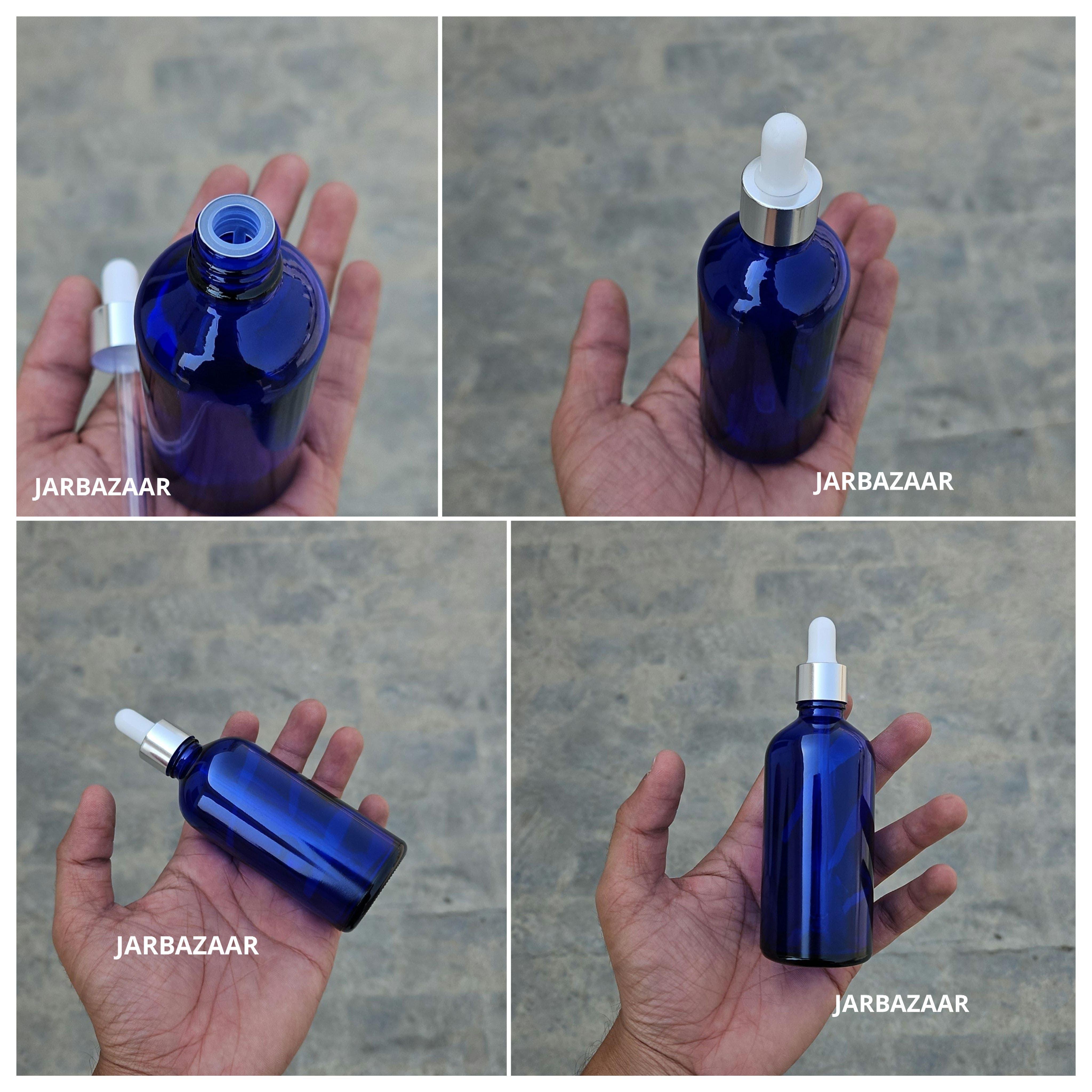100 ML Blue Glass Dropper Bottles