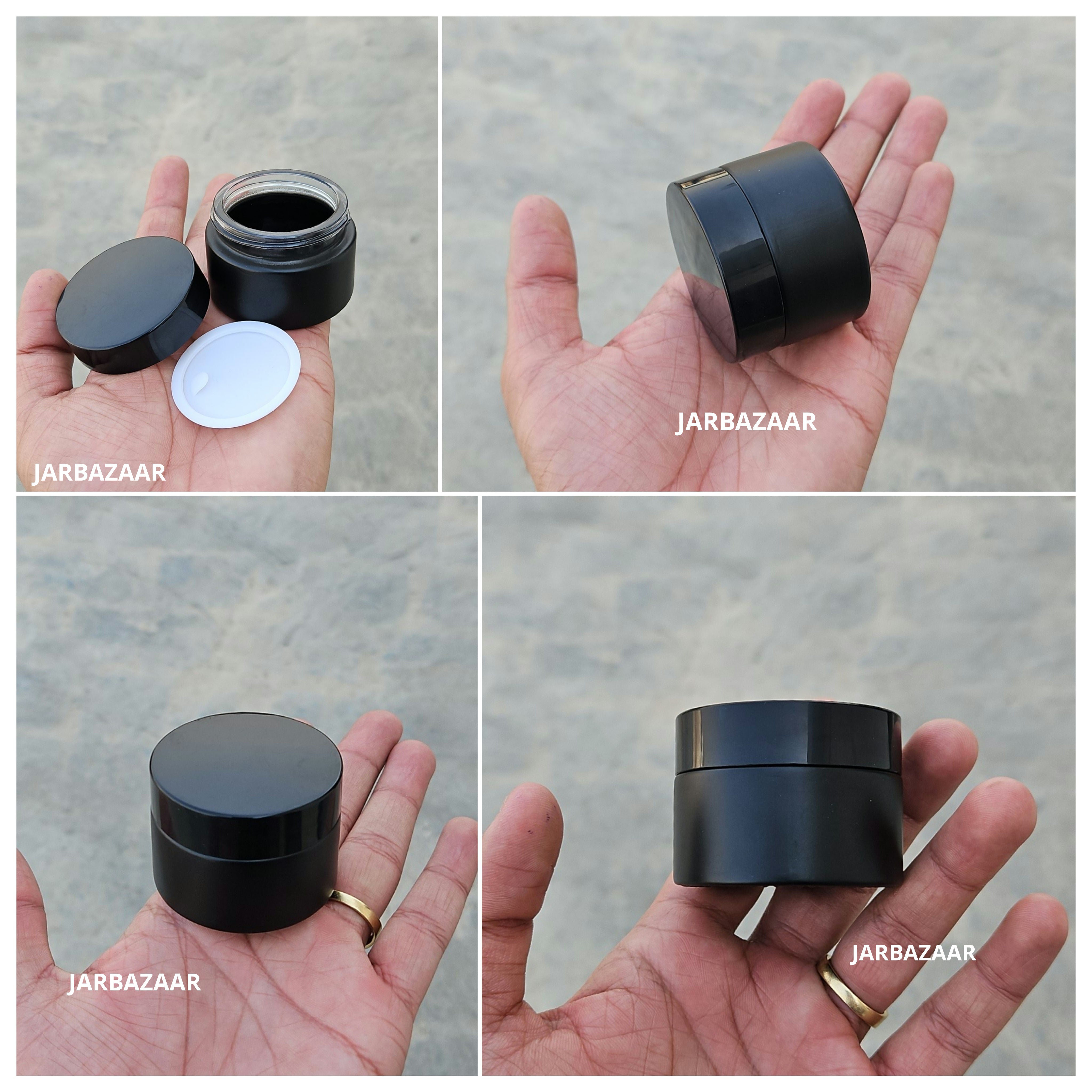 30 Gram Matt Black Glass Jar