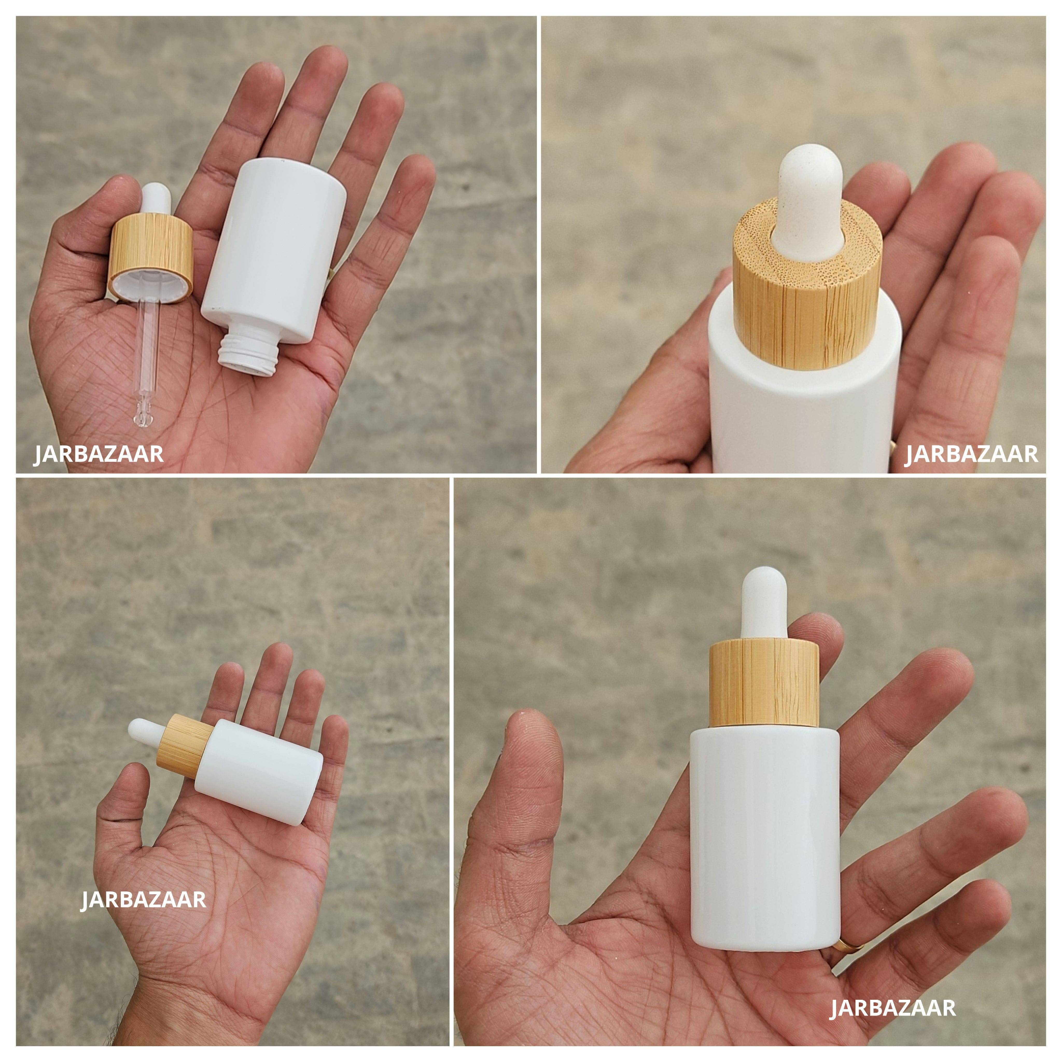 30 ML White Bottle (With Bamboo Dropper)