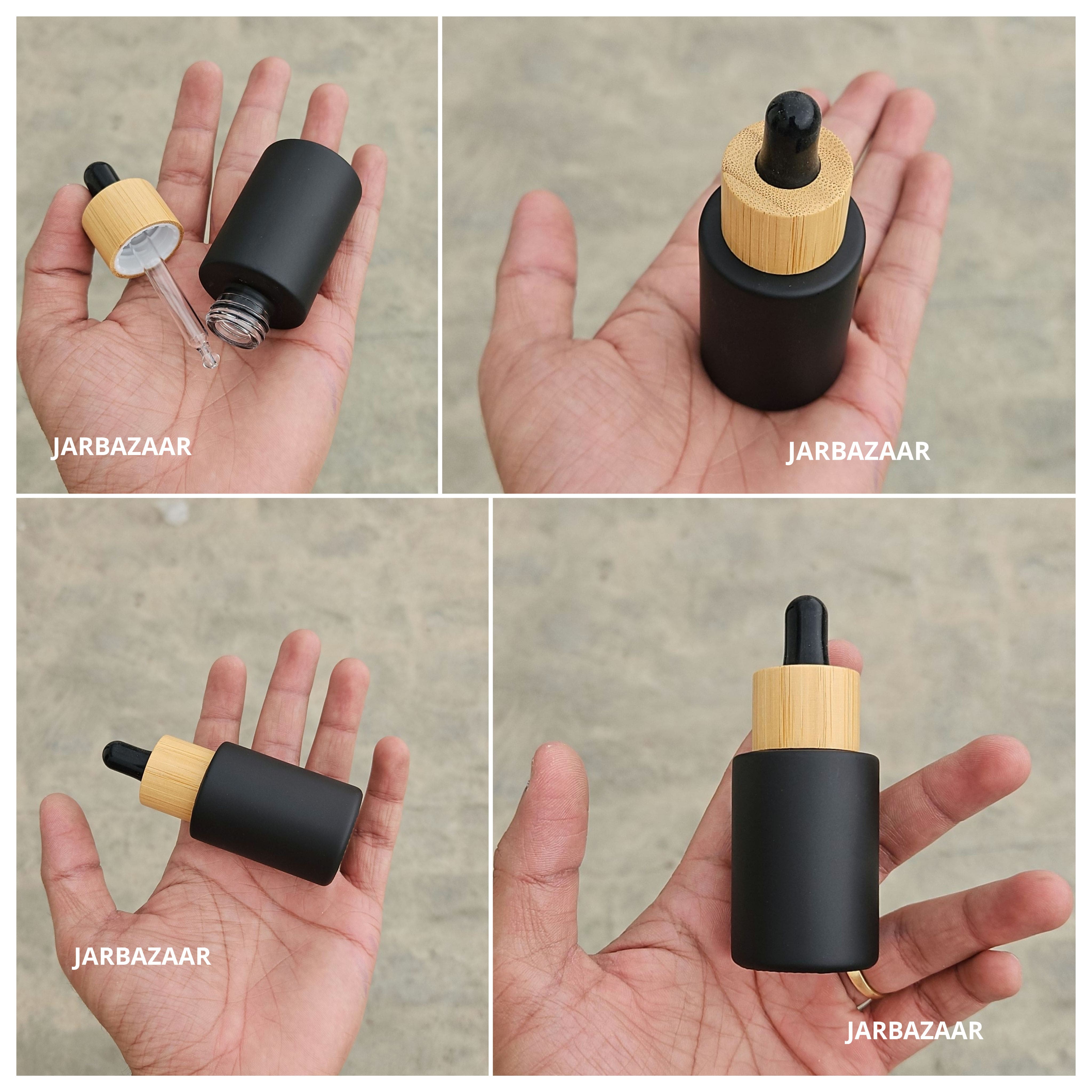 30 ML Black Bottle (With Bamboo Dropper)