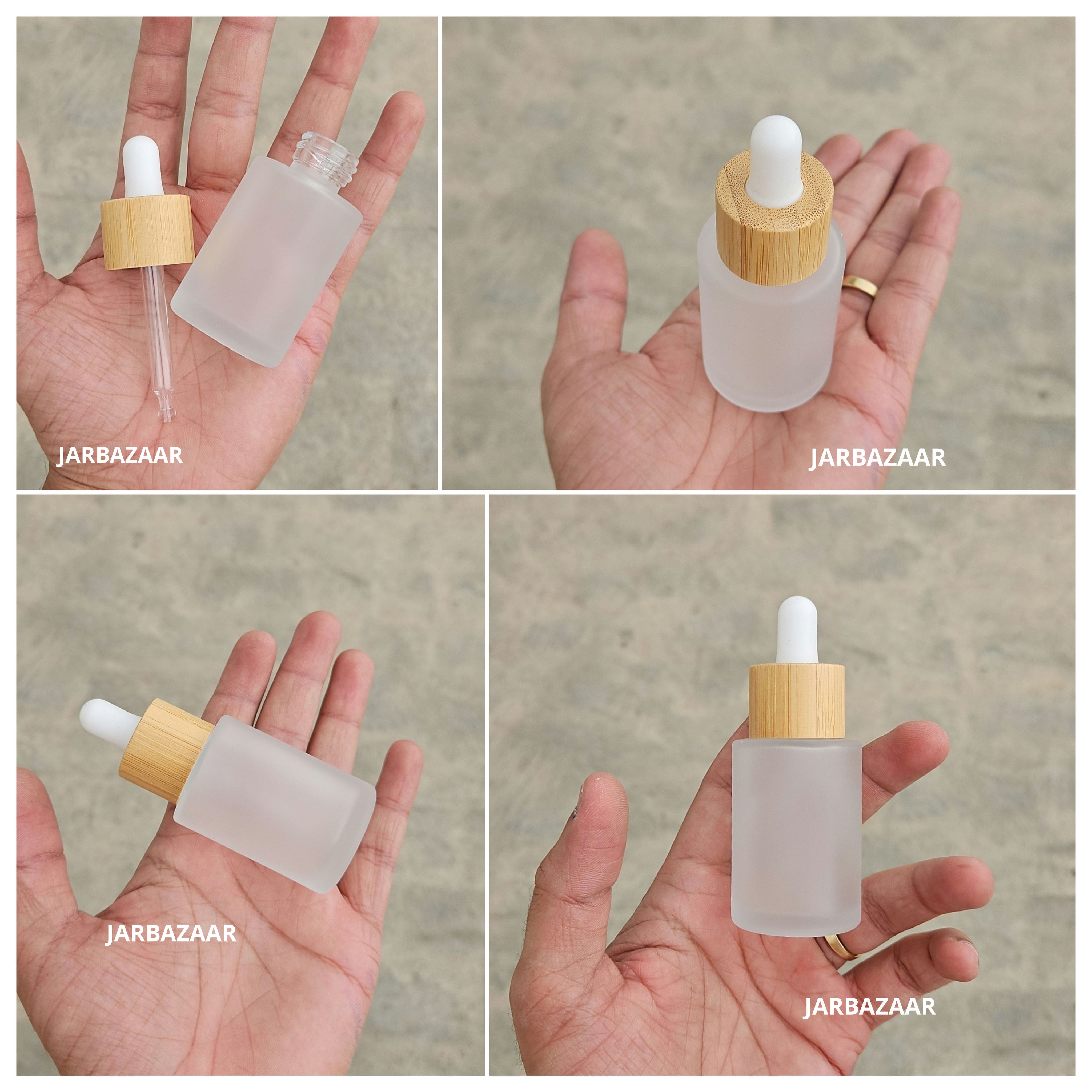 30 ML Clear Frosted Bottle (With Bamboo Dropper)