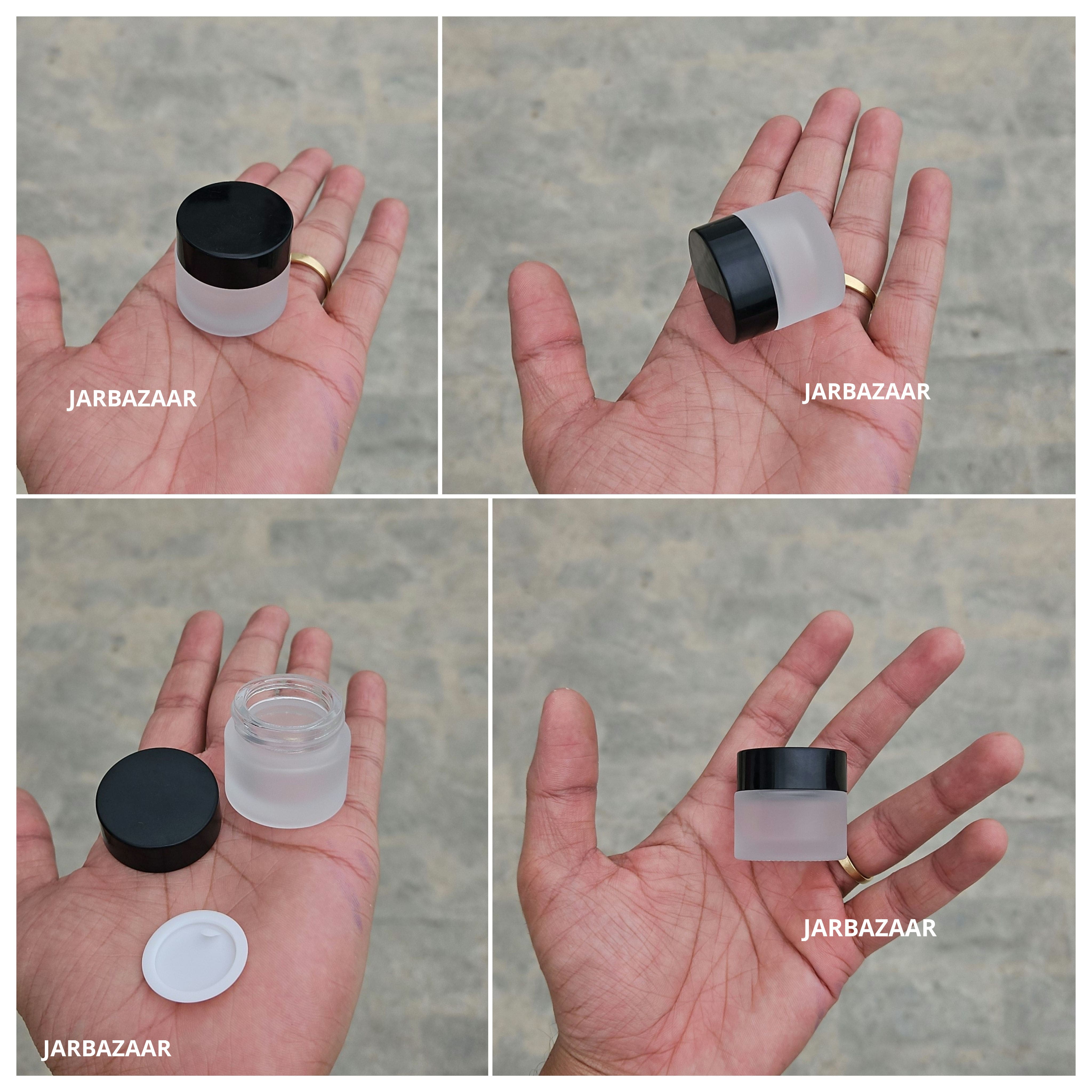 10 Gram Frosted Glass Jar (Black Cap)