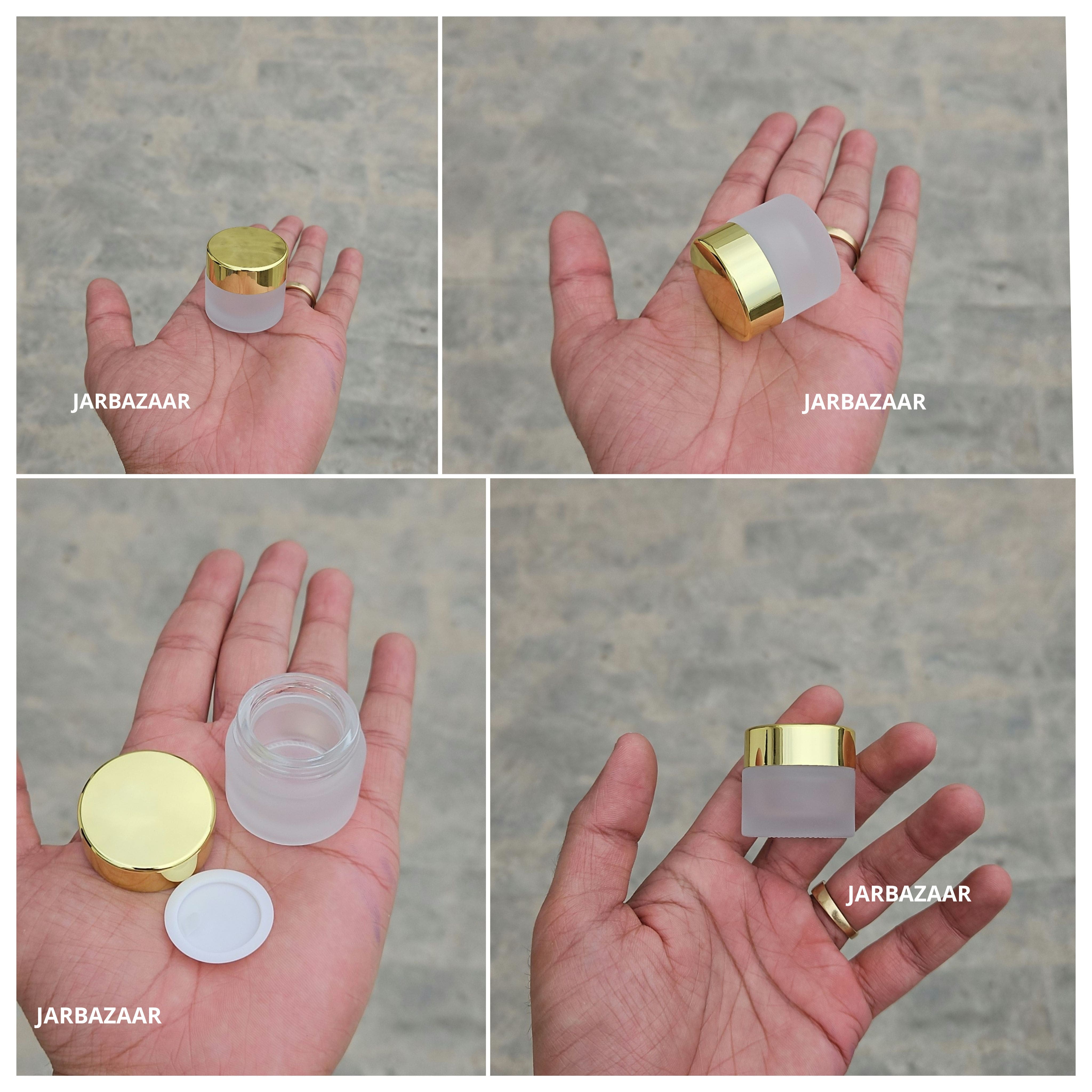 10 Gram Frosted Glass Jar (Golden Cap)