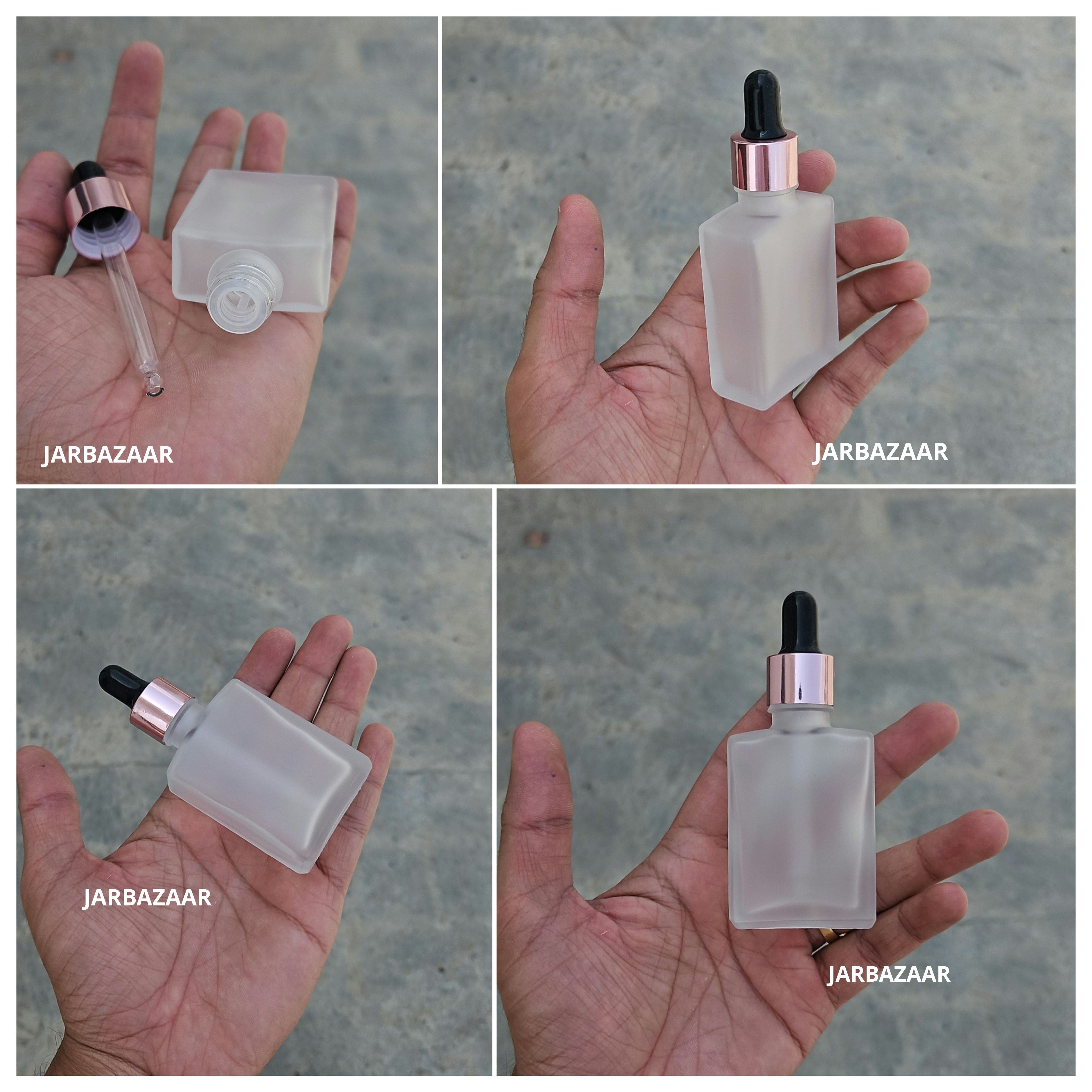30 ML Rectangle Frosted Dropper Bottle