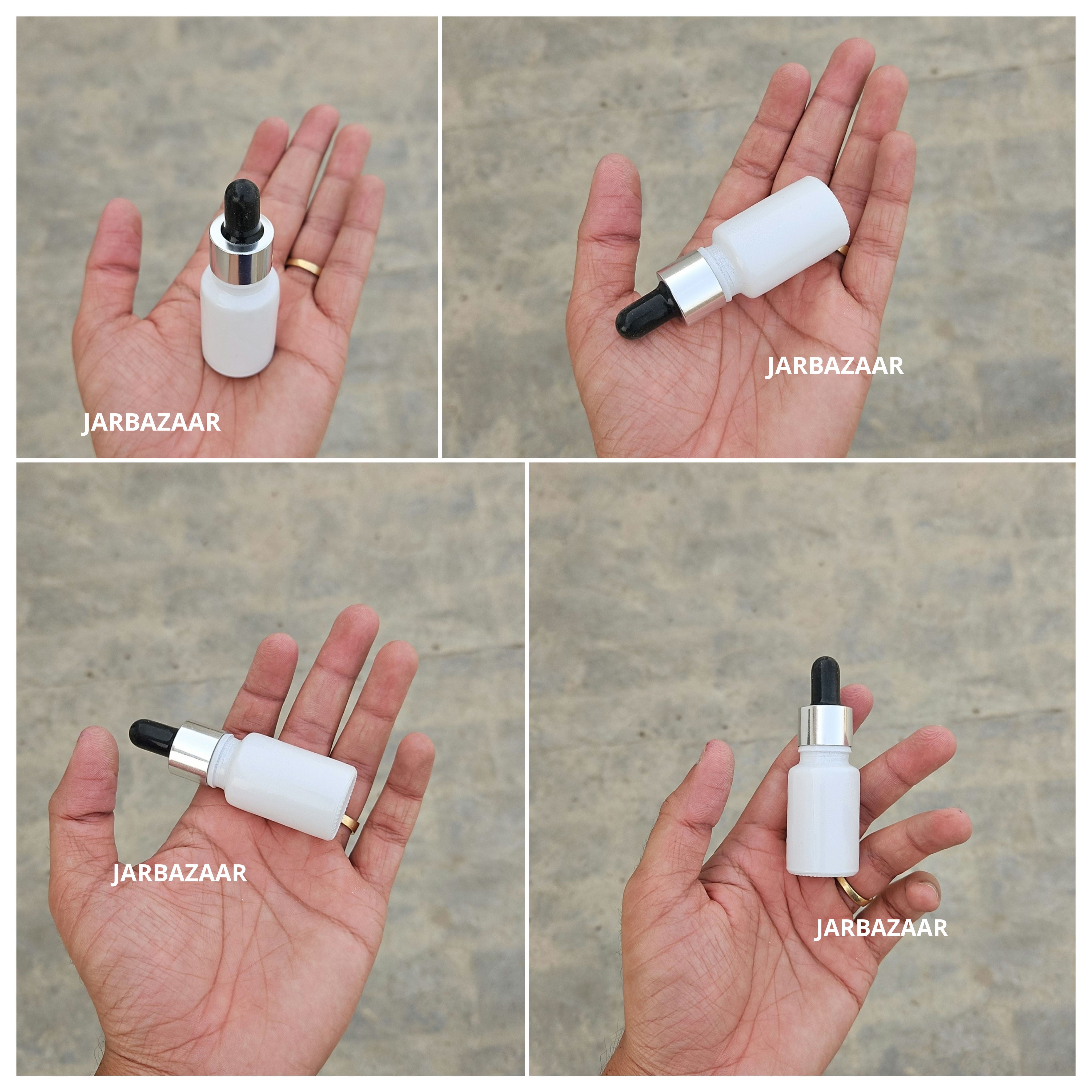10 ML White Glass Dropper Bottle