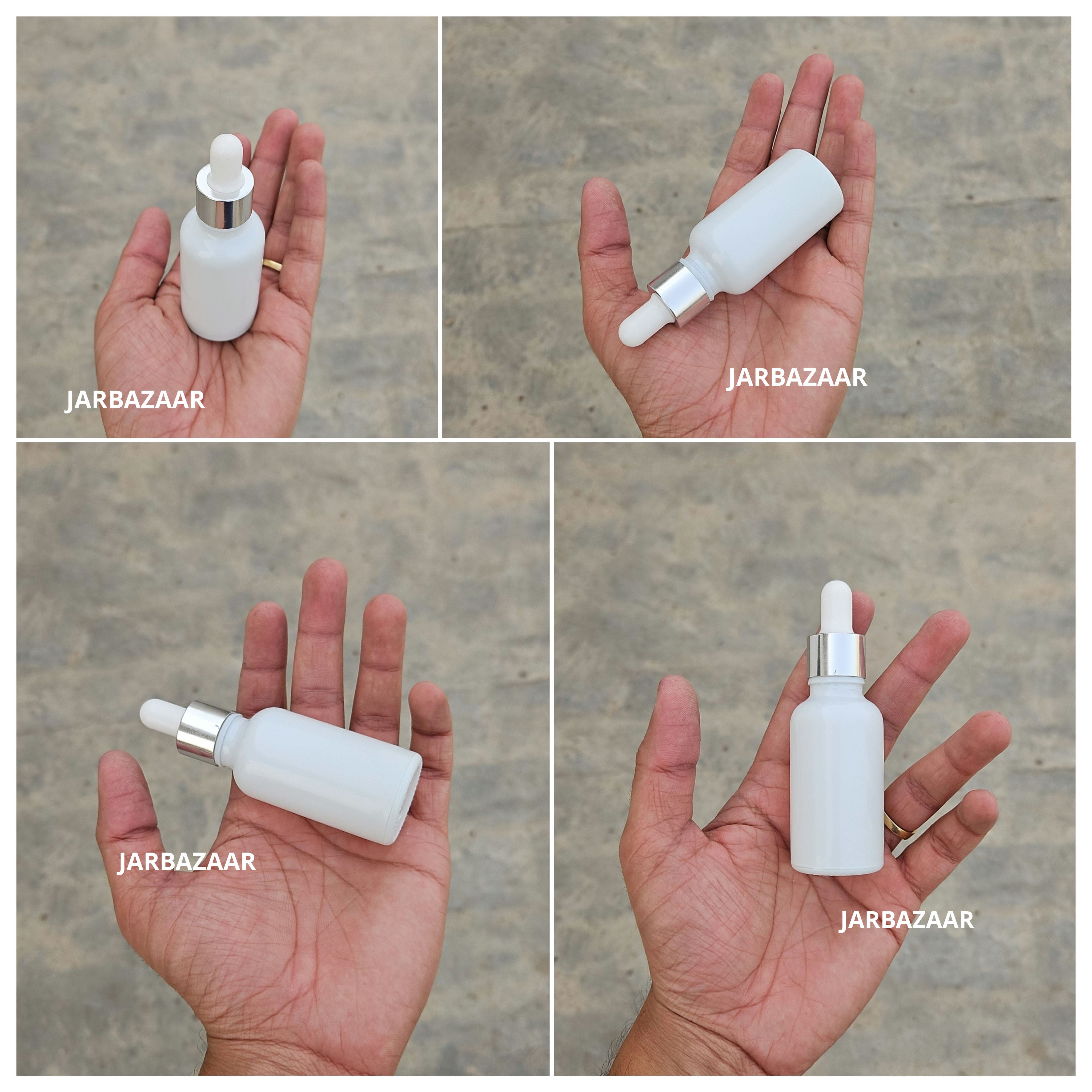 30 ML White Glass Dropper Bottle