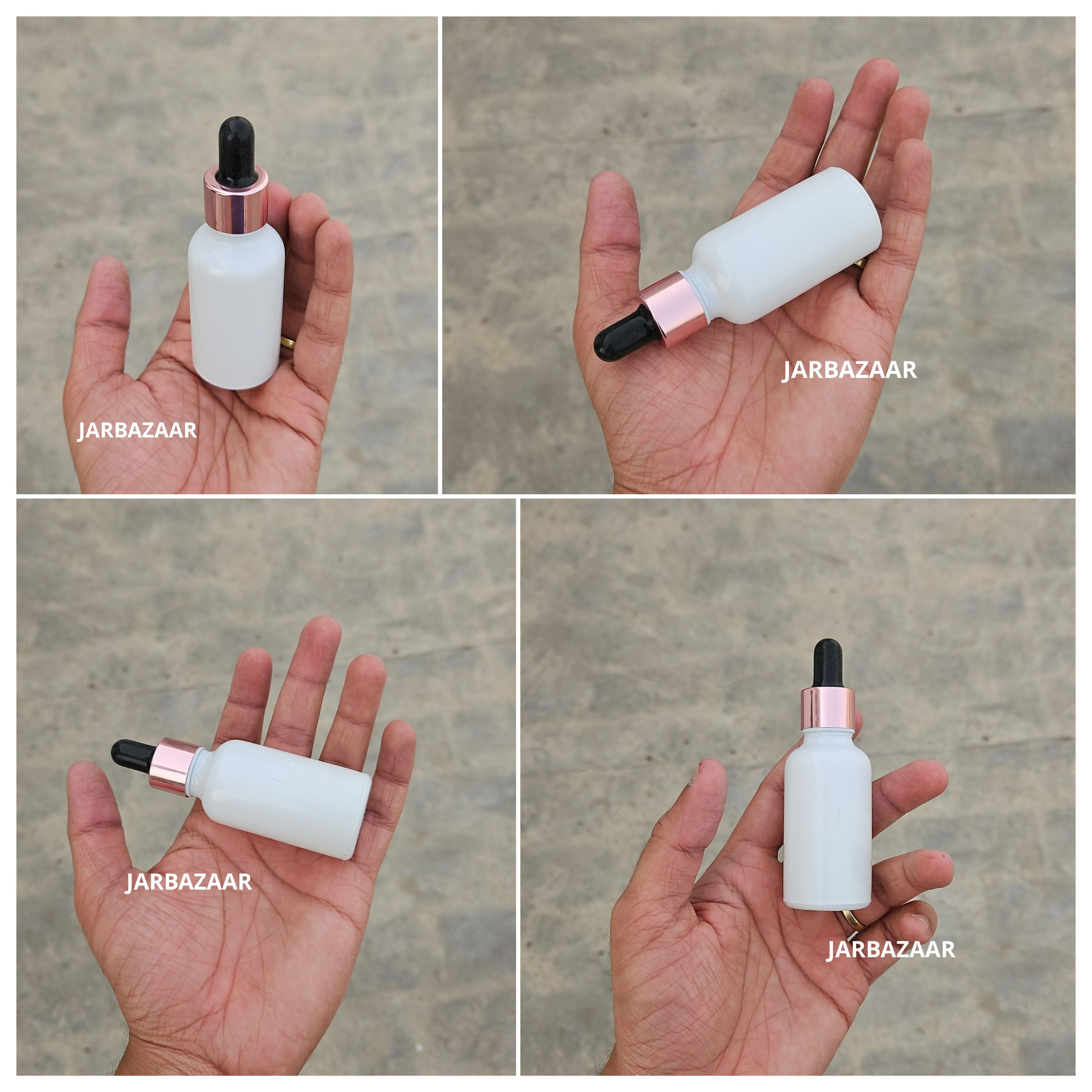 30 ML White Glass Dropper Bottle