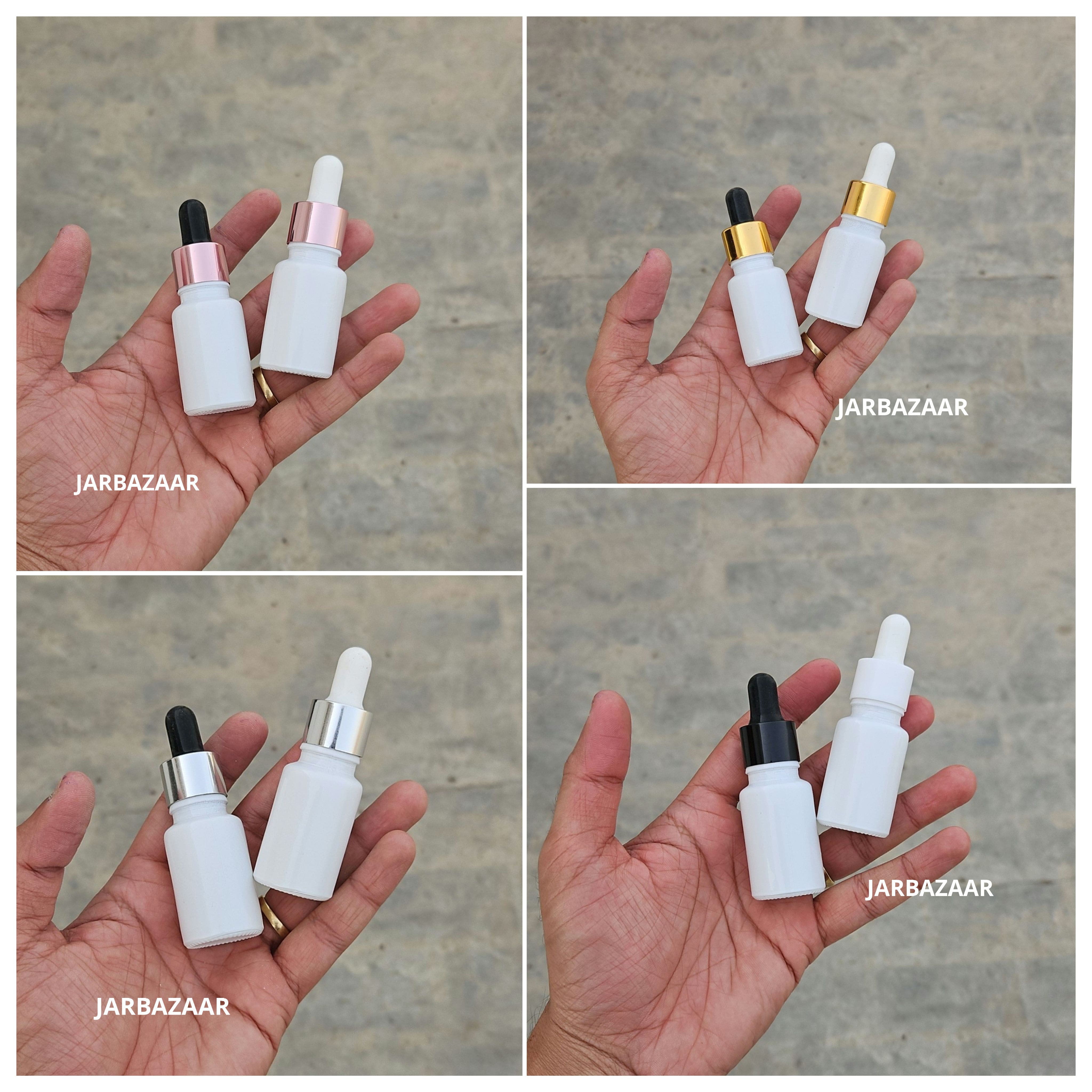 10 ML White Glass Dropper Bottle