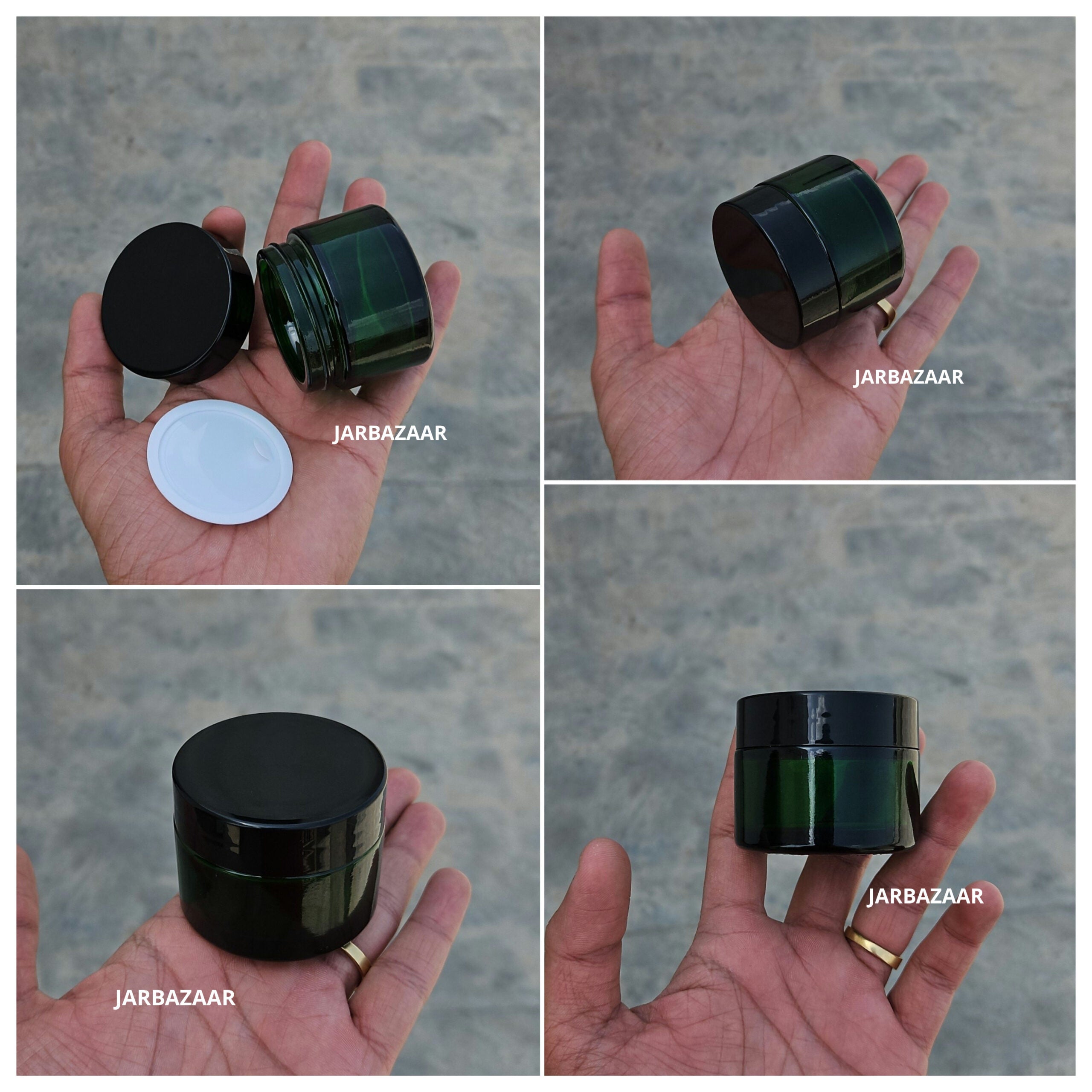 50 Gram Green Glass Jar