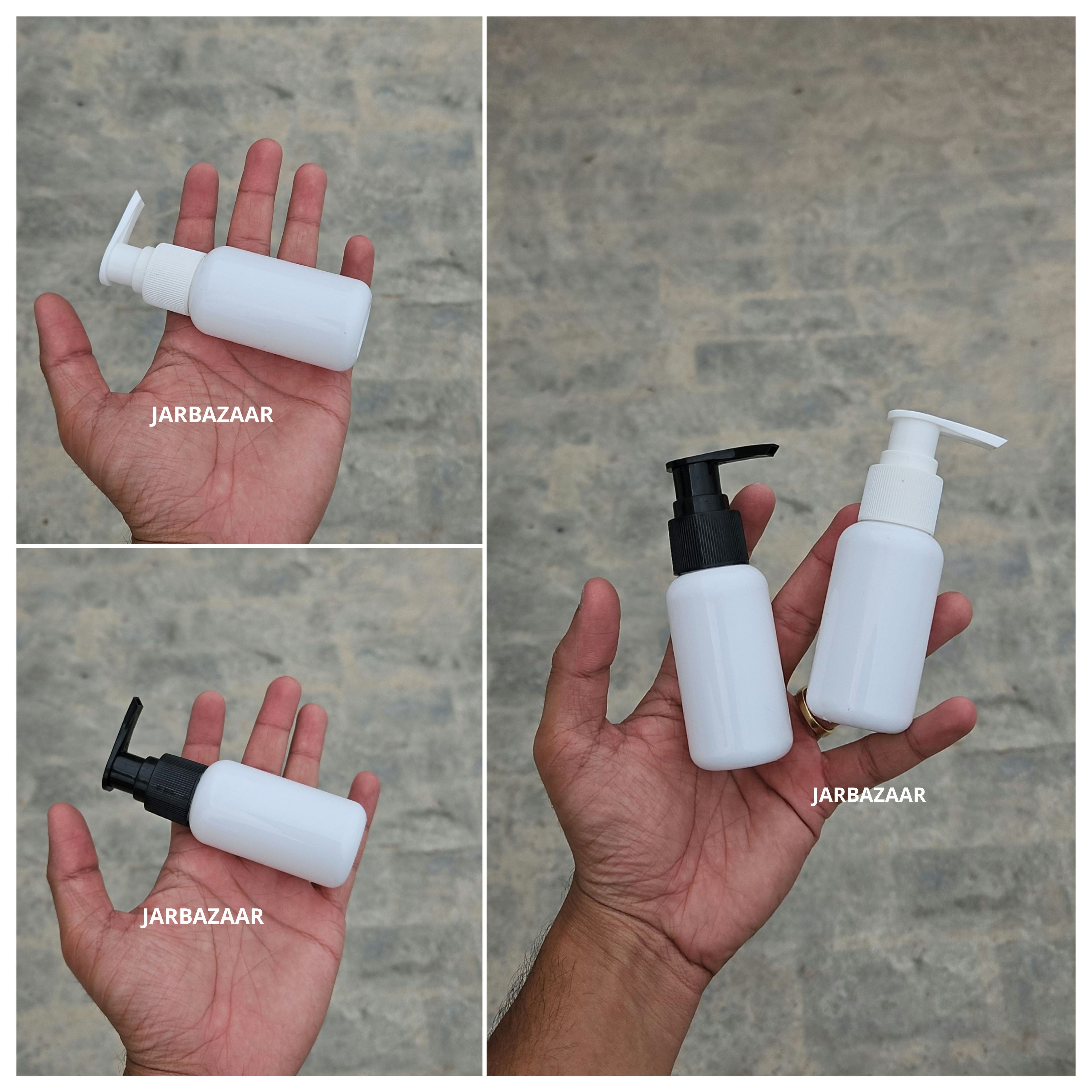 50 ML White Boston Bottle (With Dispenser Pump)