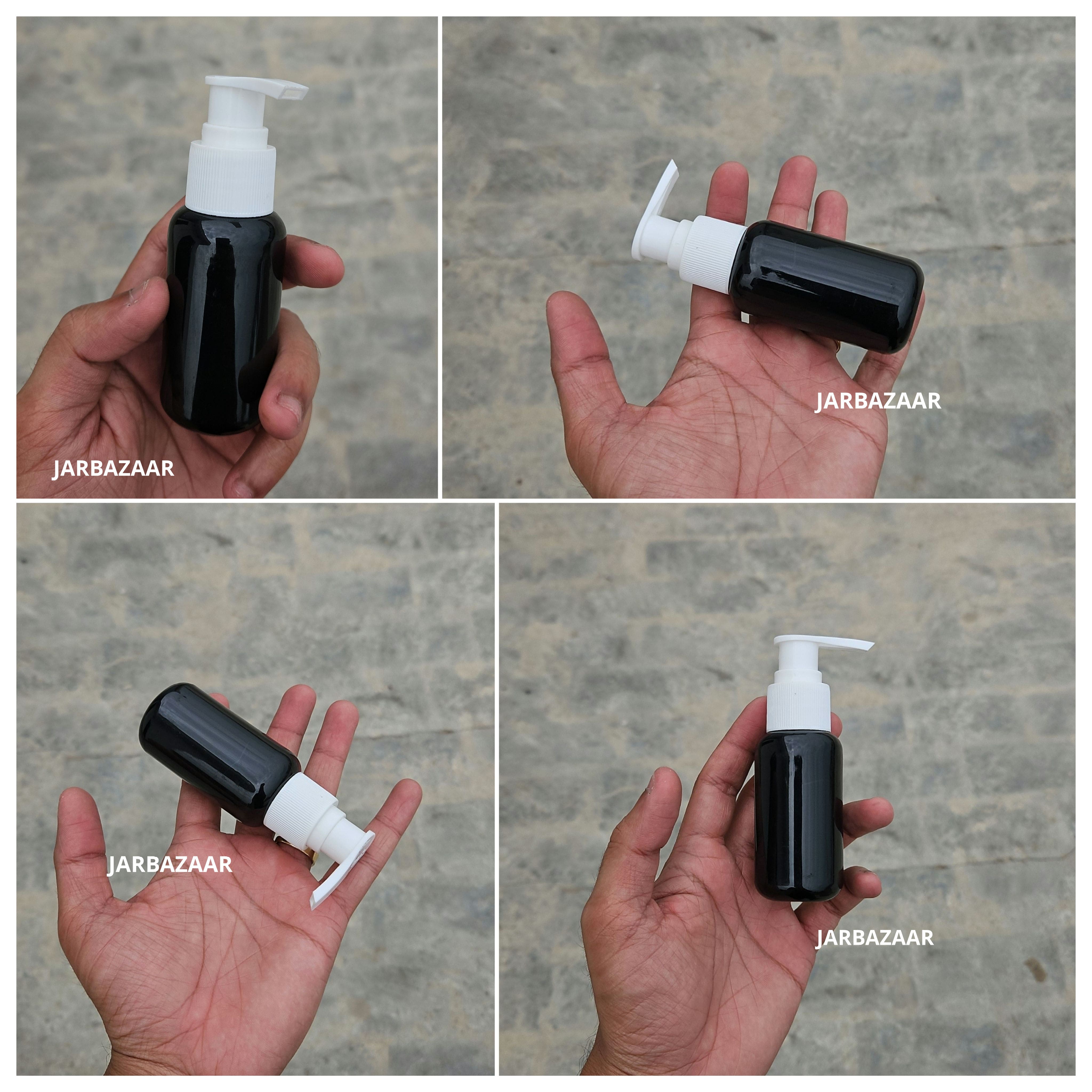50 ML Black Boston Bottle (With Dispenser Pump)