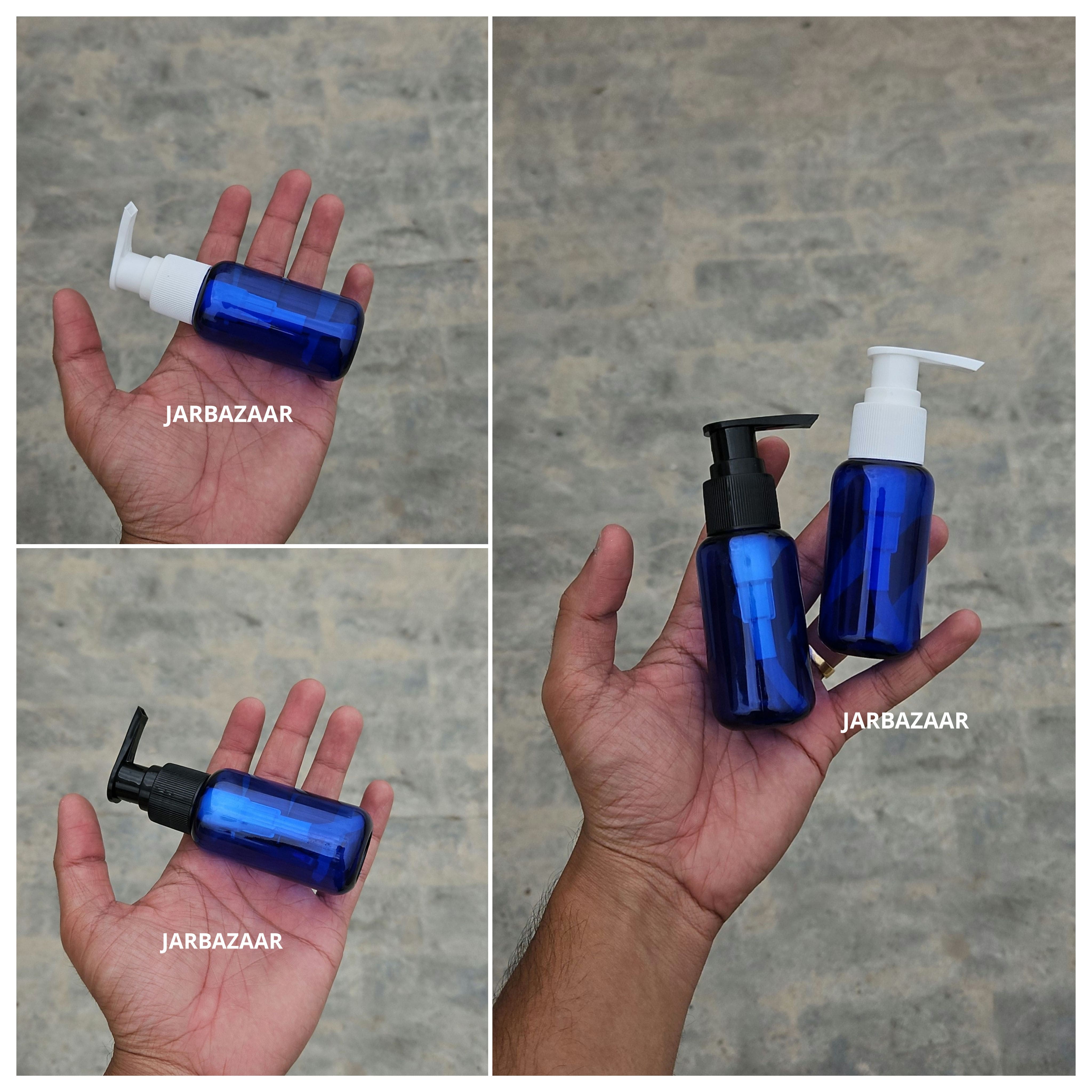 50 ML Blue Boston Bottle (With Dispenser Pump)