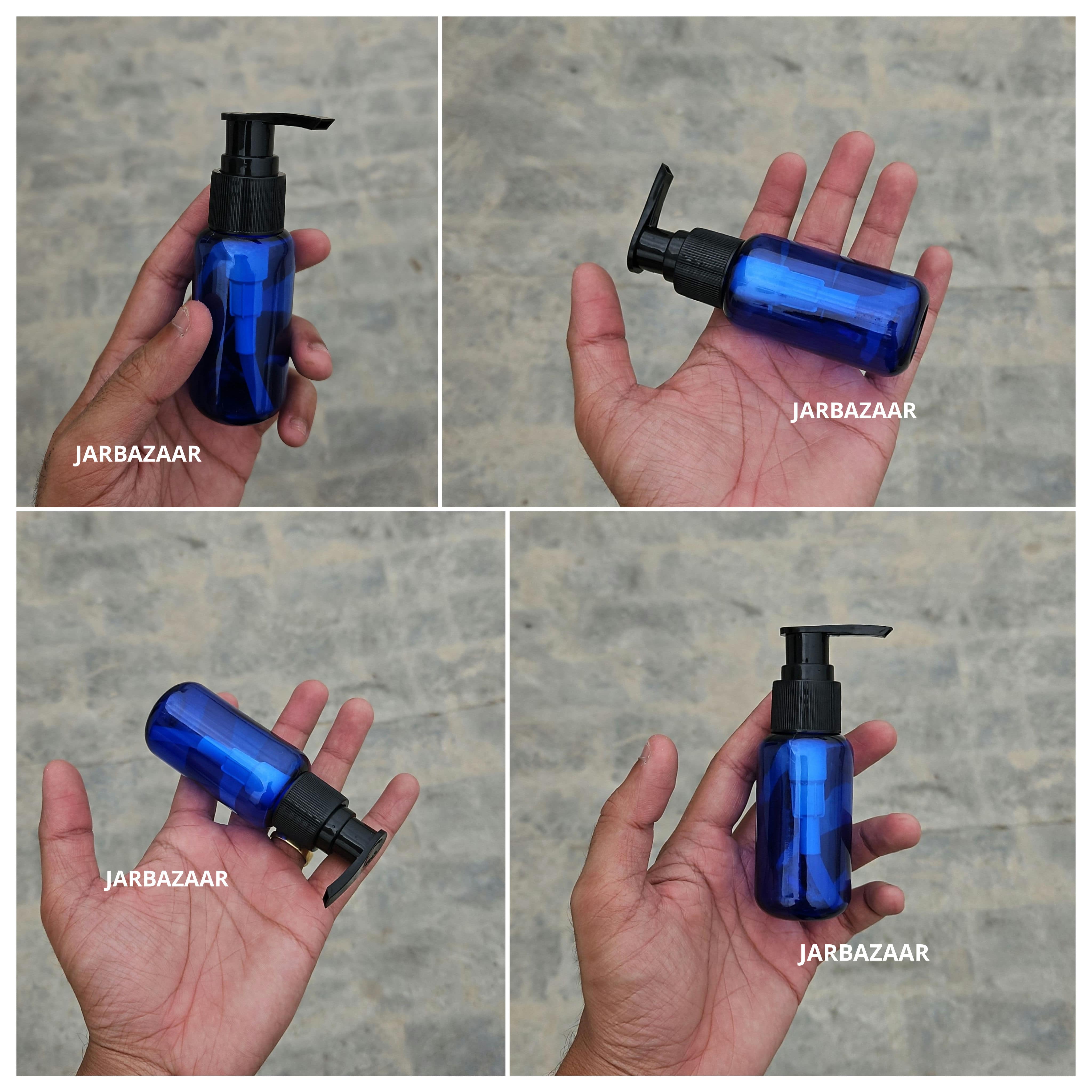 50 ML Blue Boston Bottle (With Dispenser Pump)