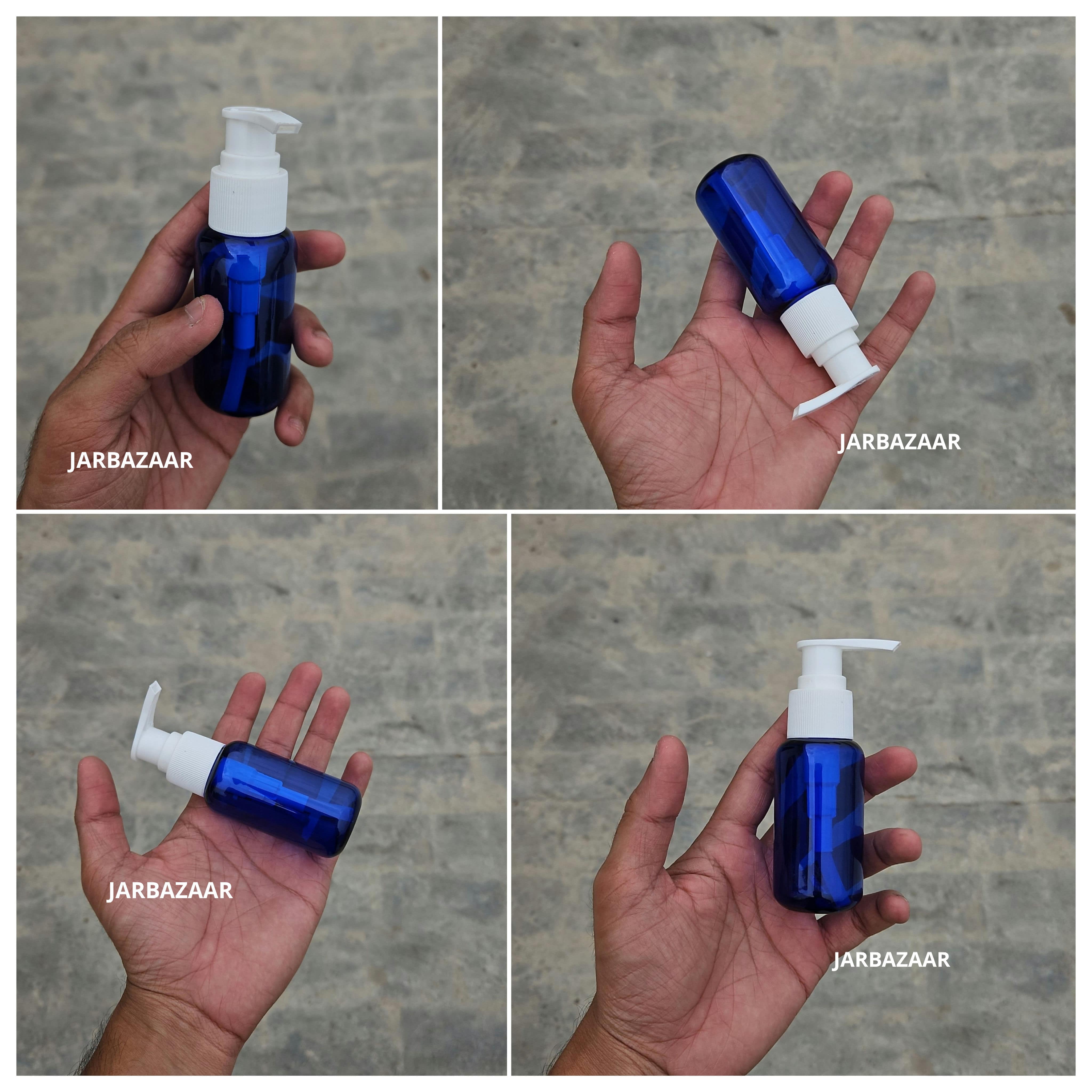 50 ML Blue Boston Bottle (With Dispenser Pump)