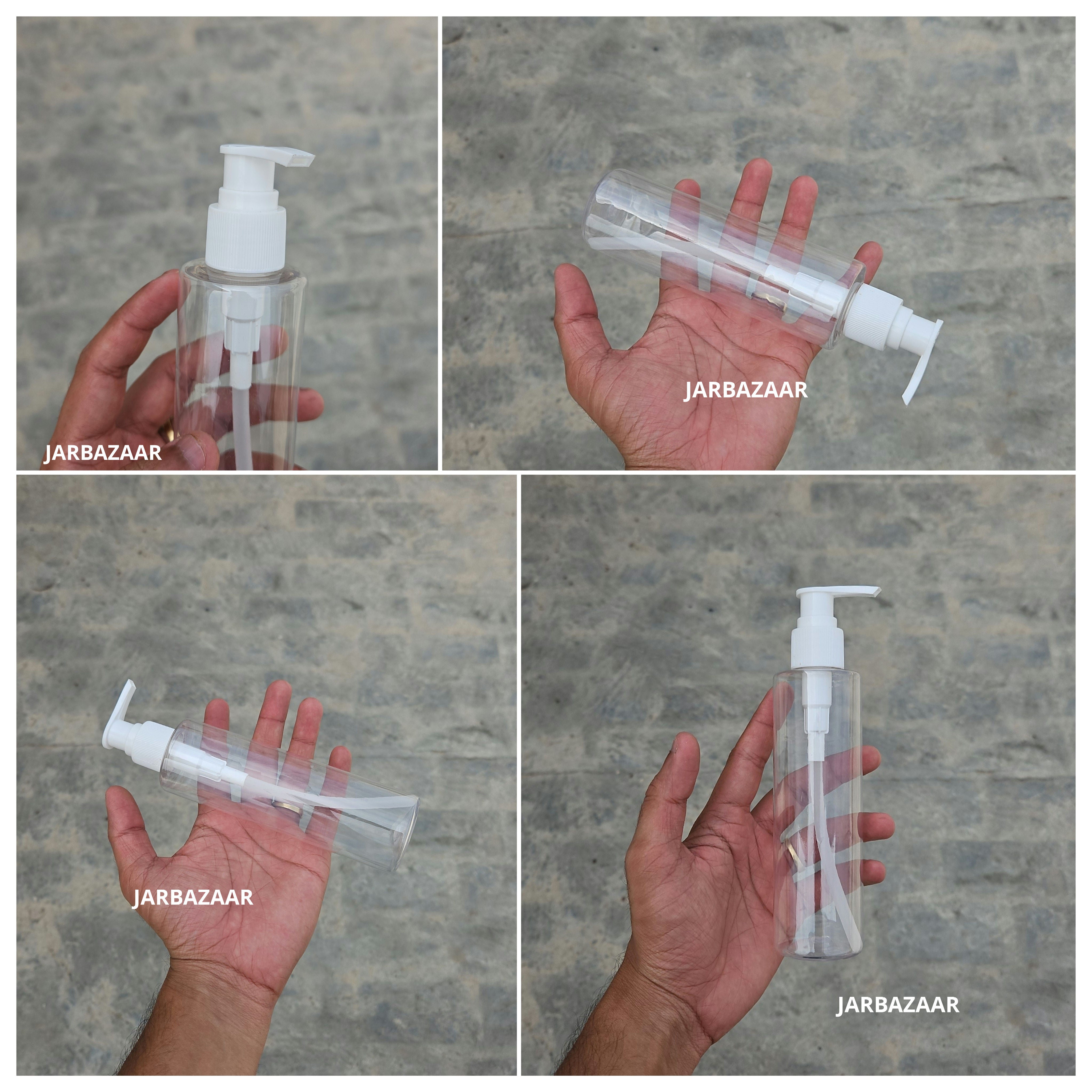 200 ML Sleek Transparent Bottle (With Dispenser Pump)