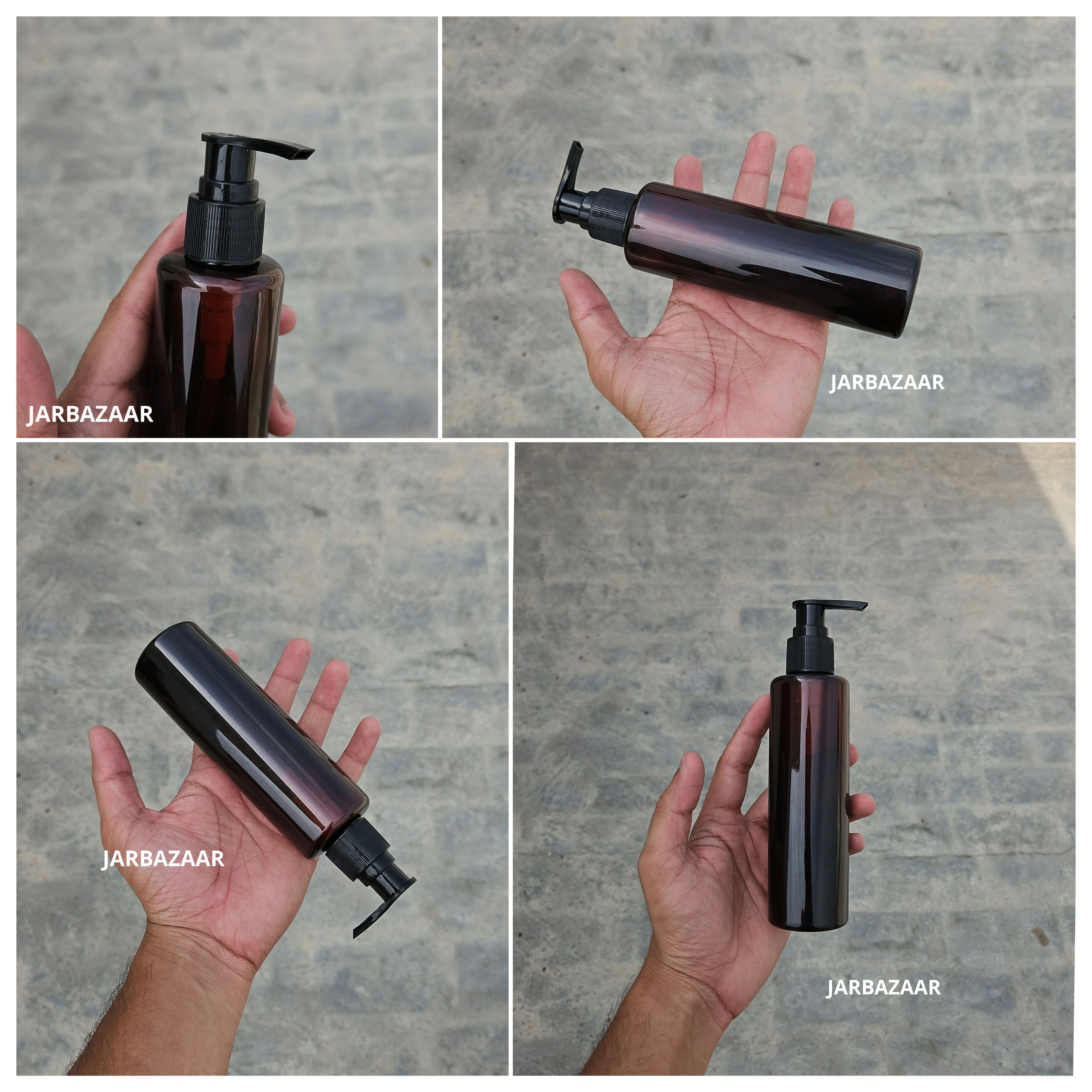 200 ML Sleek Amber Bottle (With Dispenser Pump)