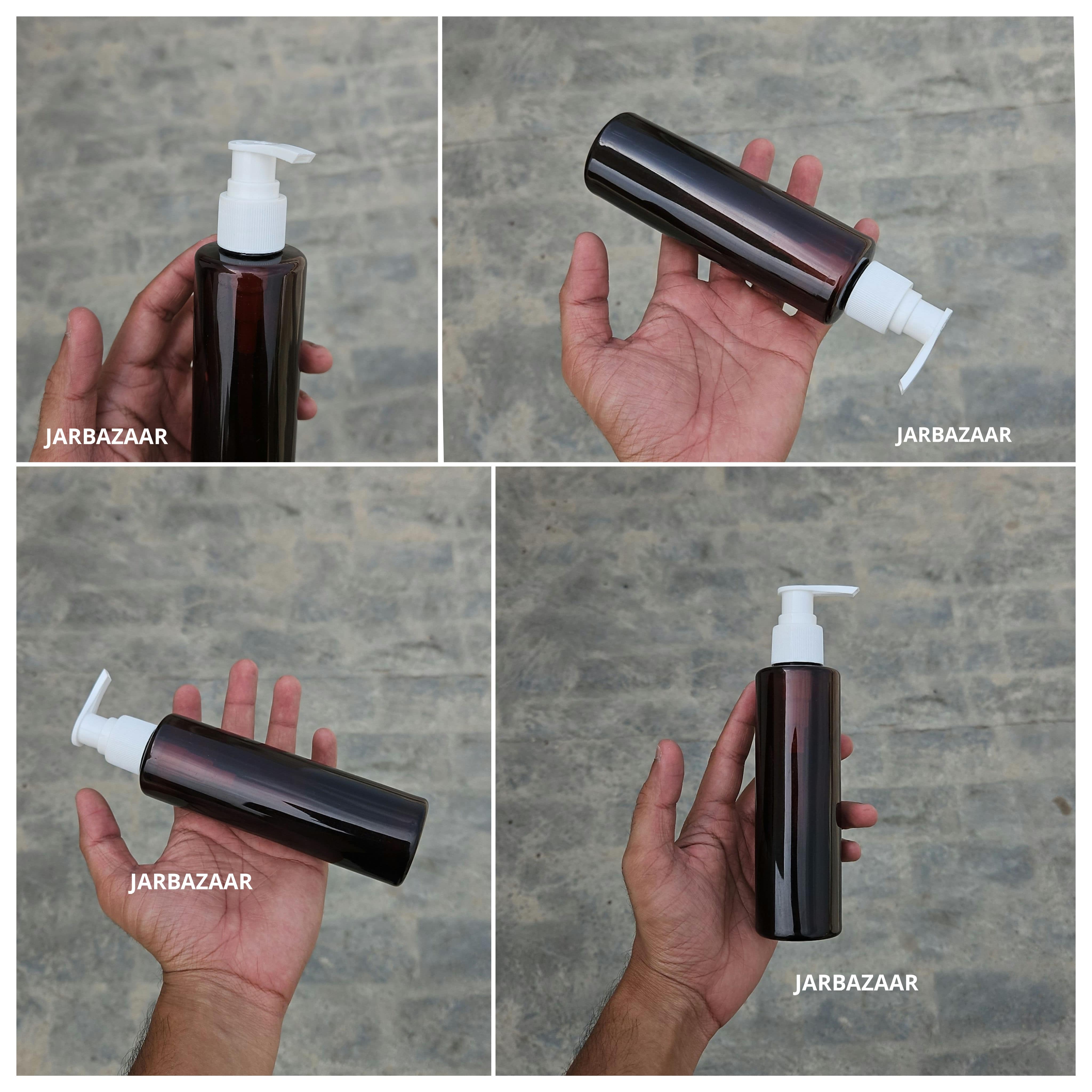 200 ML Sleek Amber Bottle (With Dispenser Pump)